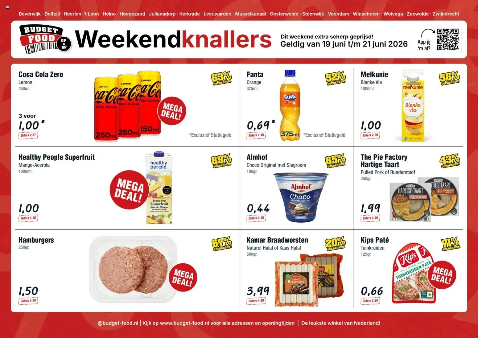 Budget Food Weekendknallers van 19 juni tot 21 juni 2026 - Folder pagina 1