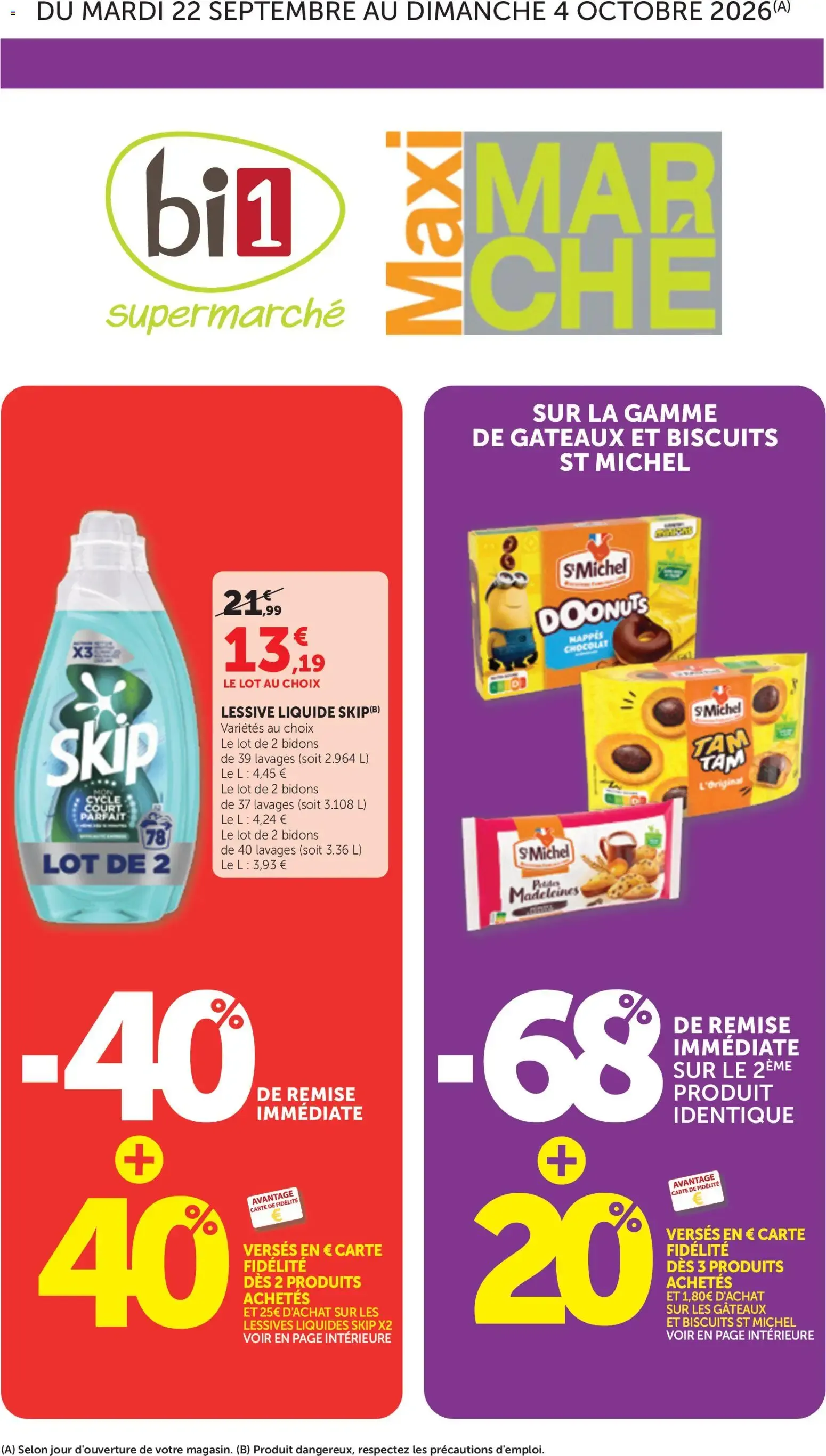 bi1 supermarché Maxi MARCHE du 22 septembre au 4 octobre 2026 - Catalogue page 1