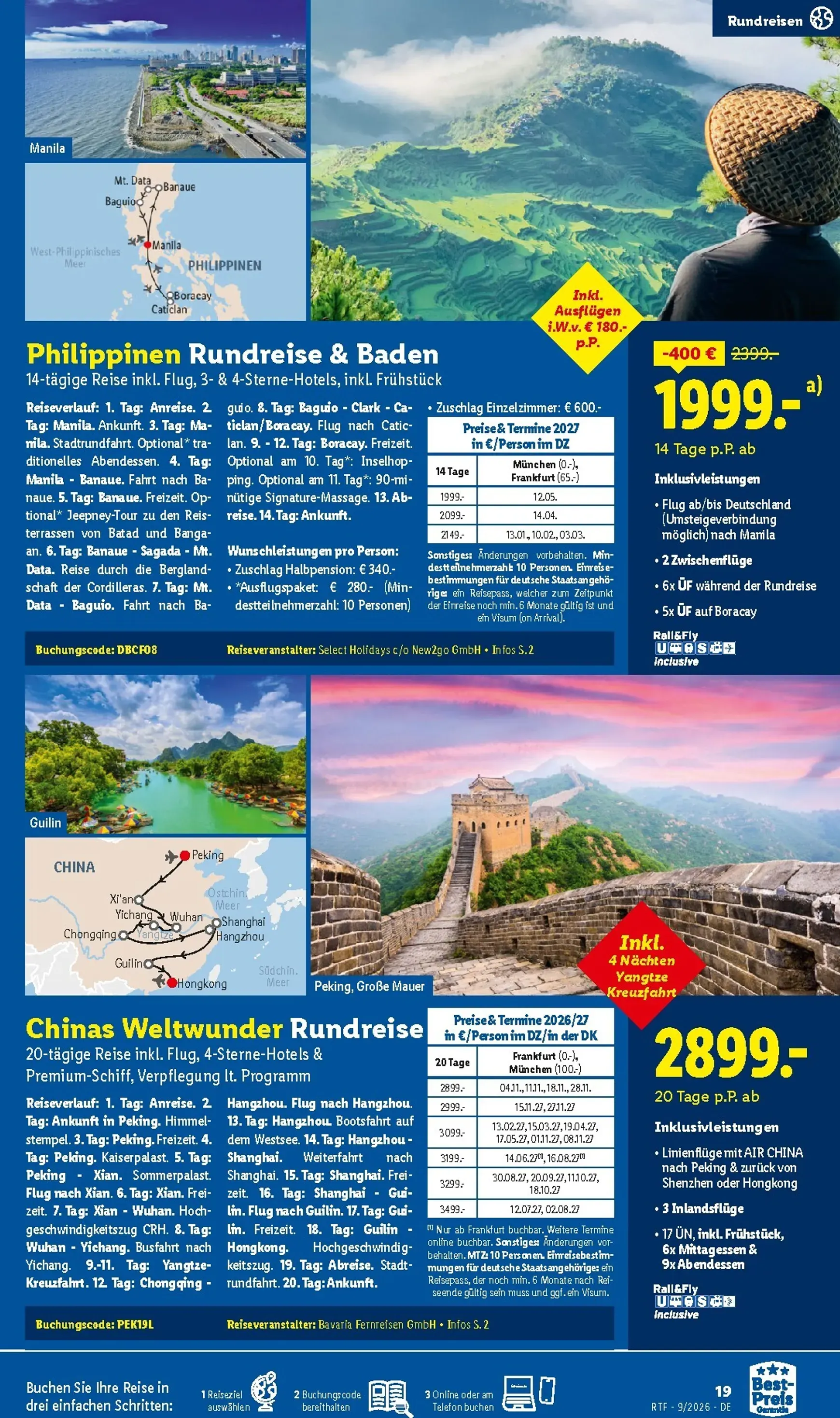 Lidl - Reise Highlights Prospekt – von Samstag 12.09.2026 bis Donnerstag 15.10.2026 von 12. September bis 15. Oktober 2026 - Prospekt seite 19