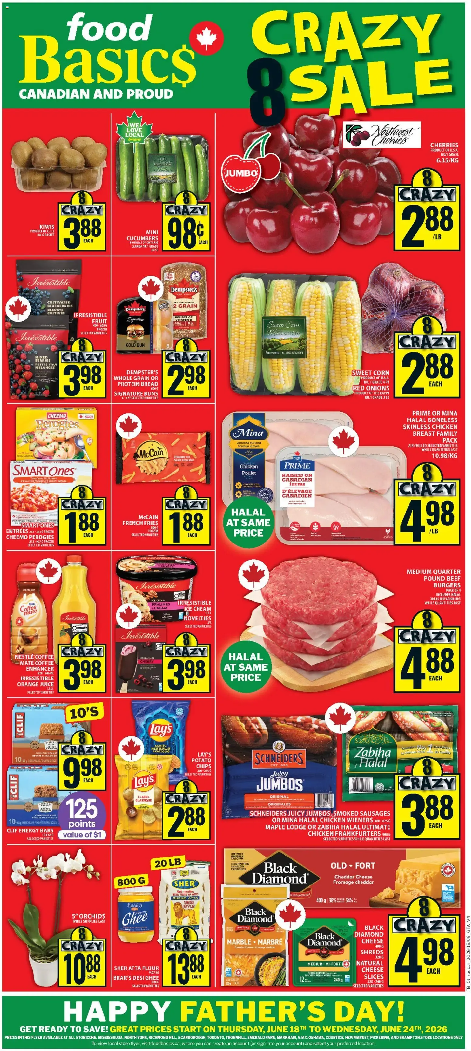 Food Basics Crazy 8 Sale Flyer from June 18 to June 24 2026 - flyer page 1