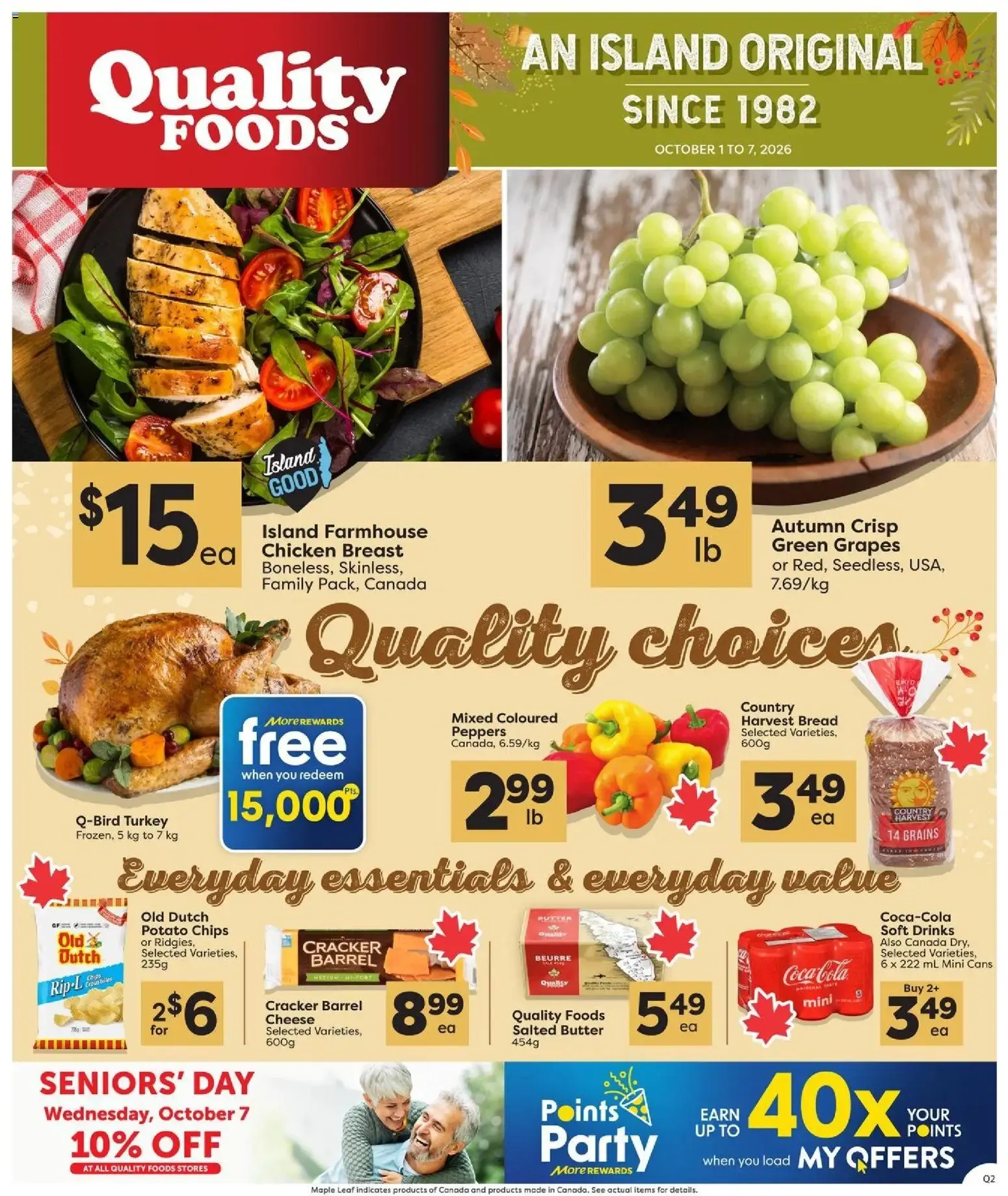 Quality Foods weekly flyer / circulaire from Oct 1, 2026 > weekly specials & deals from October 1 to October 7 2026 - flyer page 1