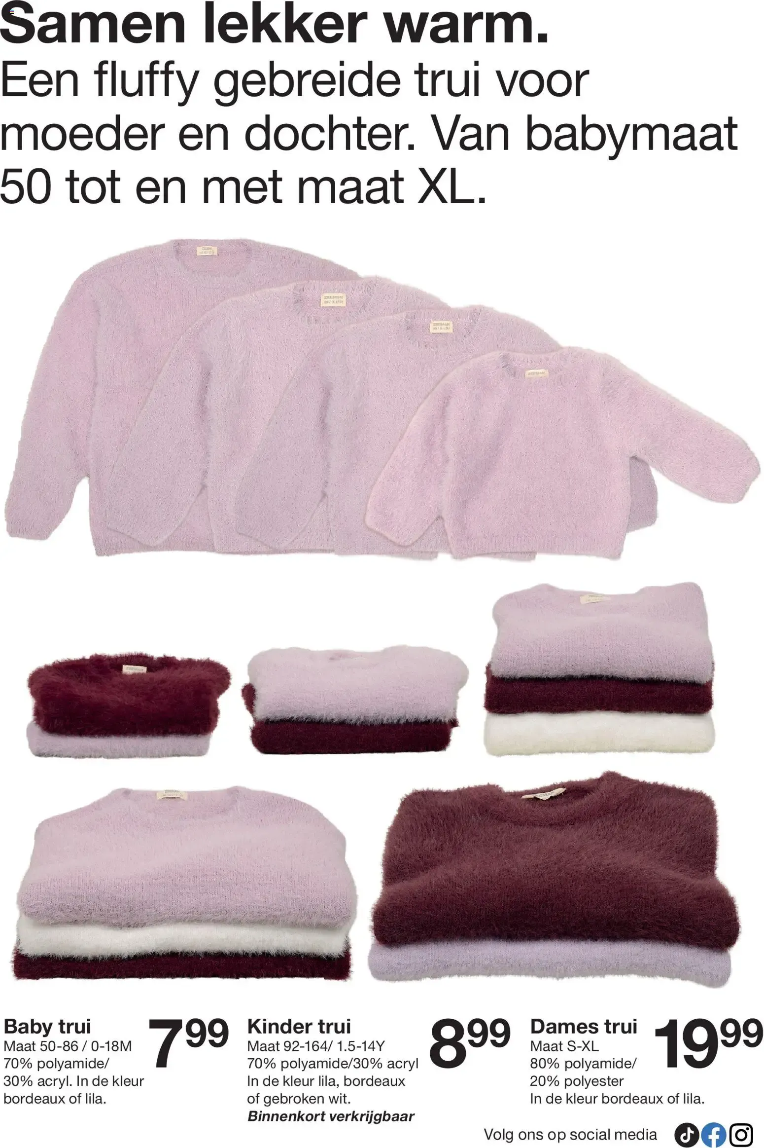 Zeeman: Zachte breisels voor frisse dagen, Baby, Dames Trui en 30% korting op kinderjassen van 10 oktober tot 23 oktober 2026 - Folder pagina 4