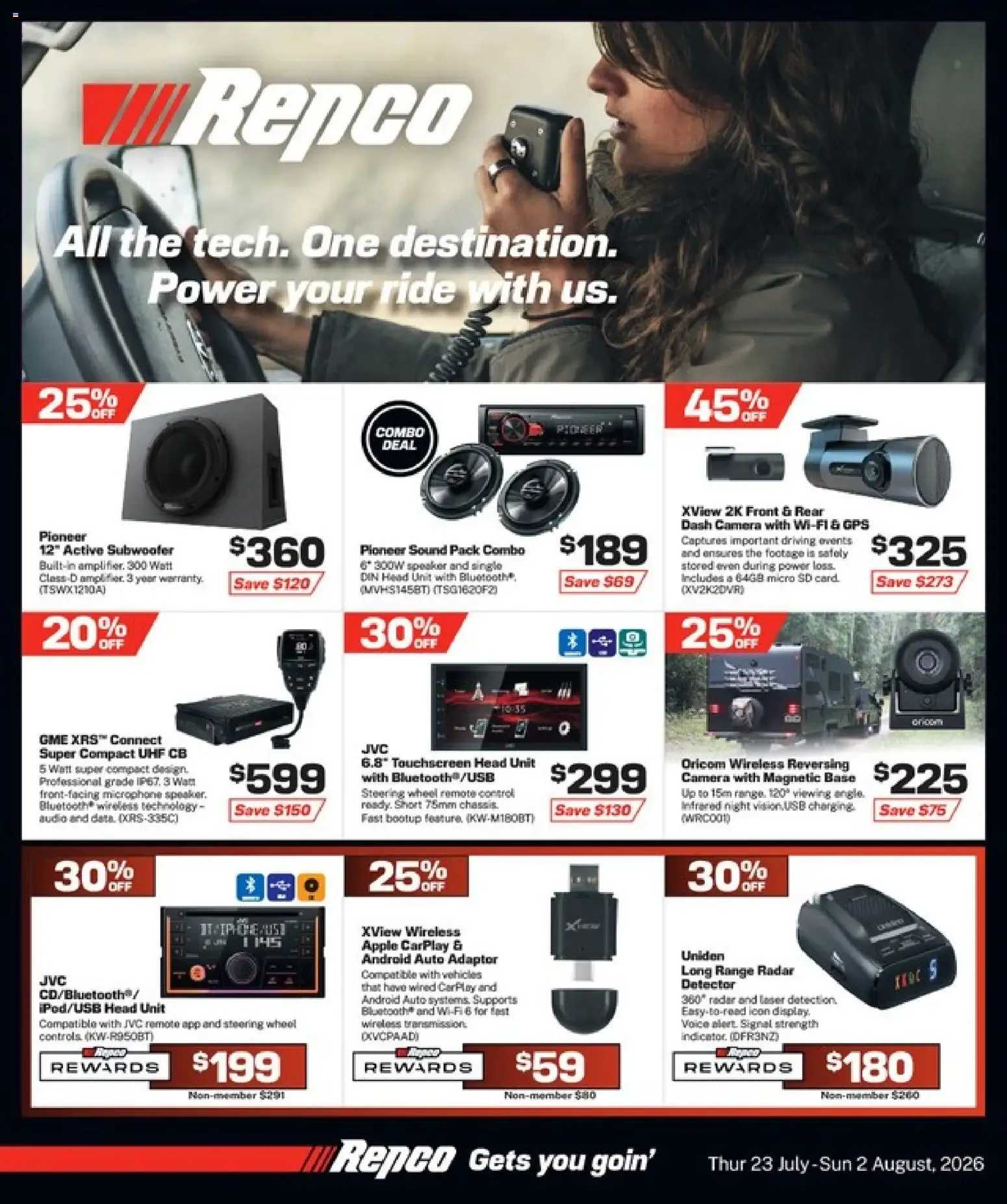 Repco new specials valid 23 Jul 2026 - 2 Aug 2026 from 23 July to 2 August 2026 - Catalogue Page 1