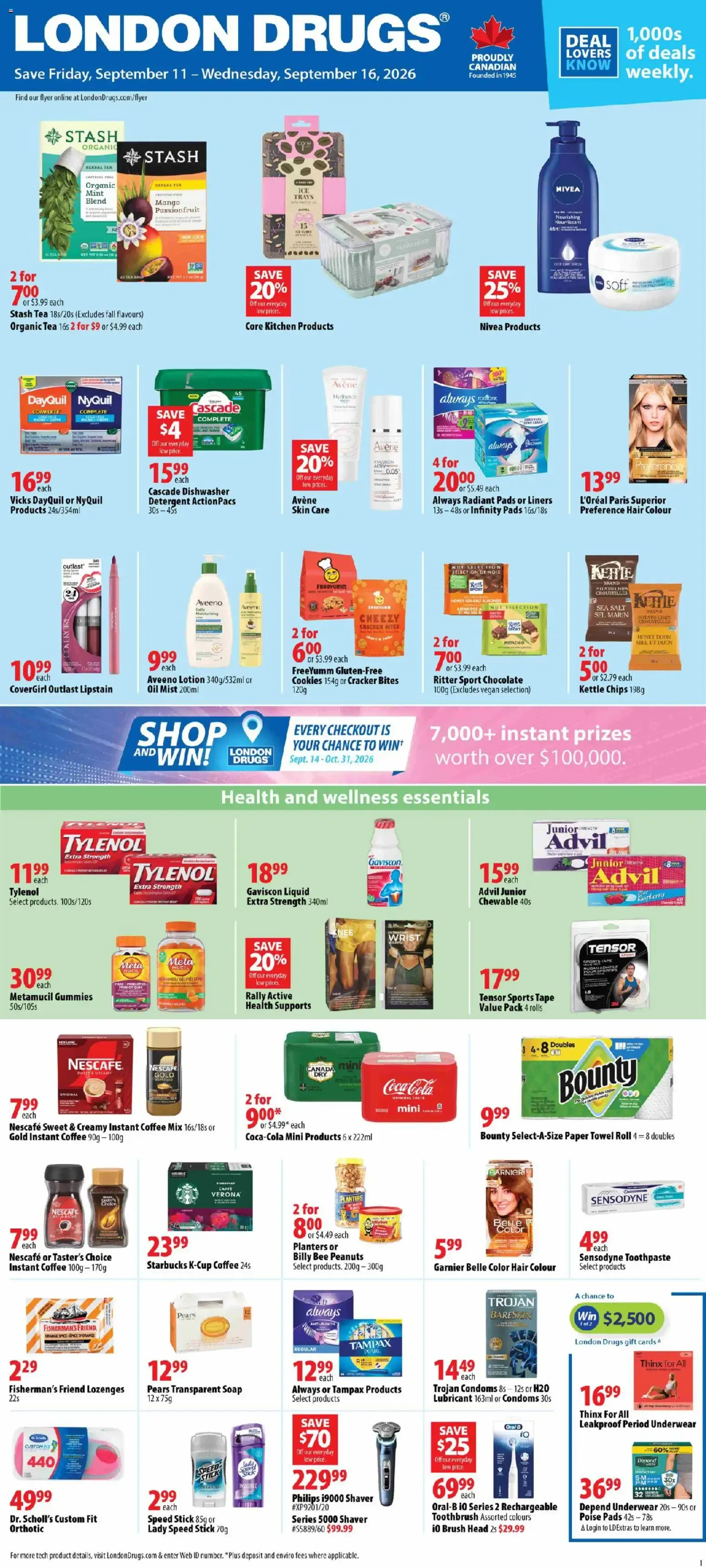 London Drugs weekly flyer / circulaire from Sep 11, 2026 > weekly specials & deals from September 11 to September 16 2026 - flyer page 1