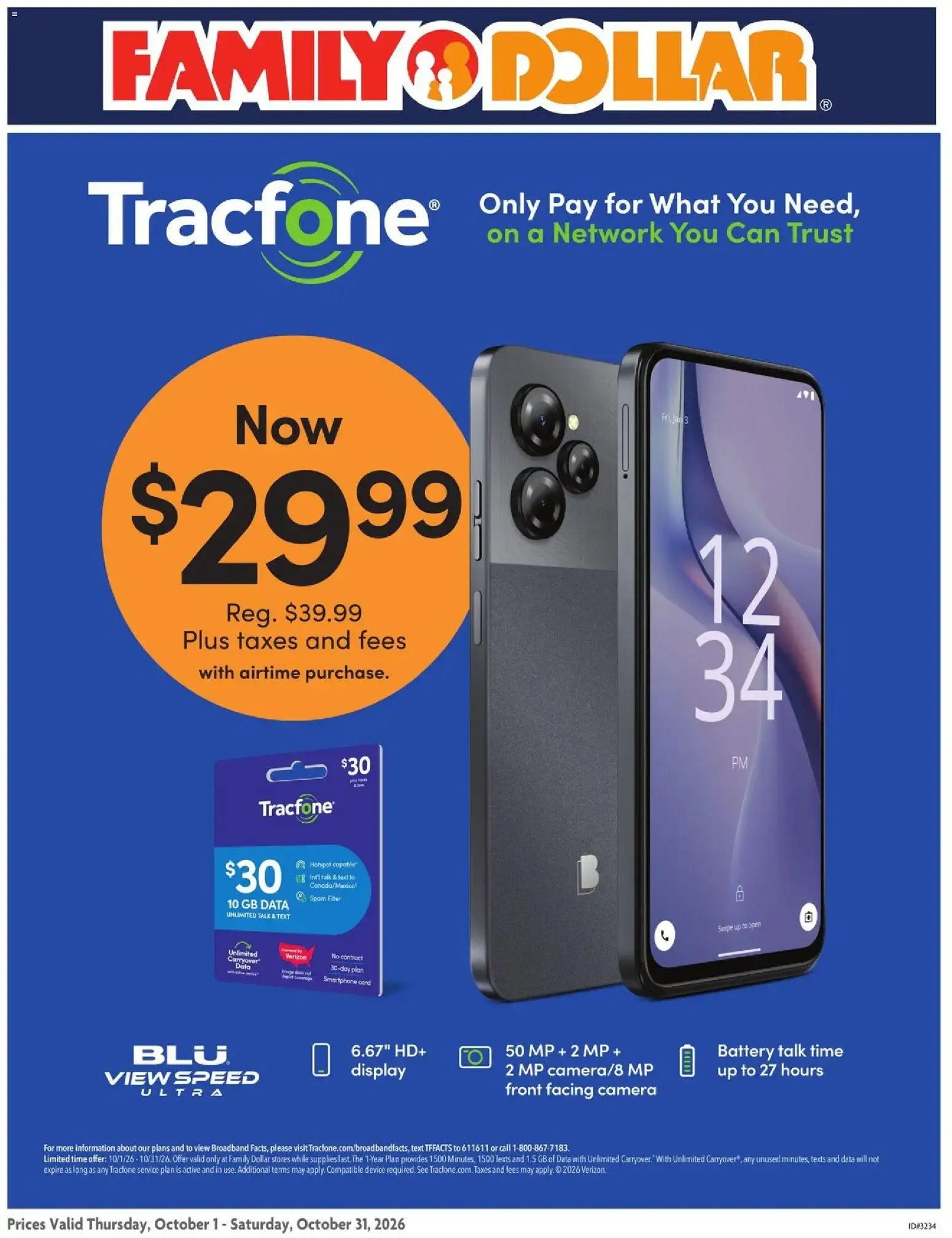 Family Dollar AT&T/Tracfone (10/01 - 10/31 2026) - Flyer