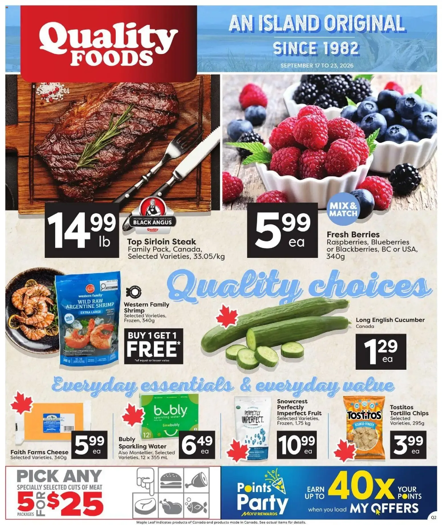 Quality Foods weekly flyer / circulaire from Sep 17, 2026 > weekly specials & deals from September 17 to September 23 2026 - flyer page 1