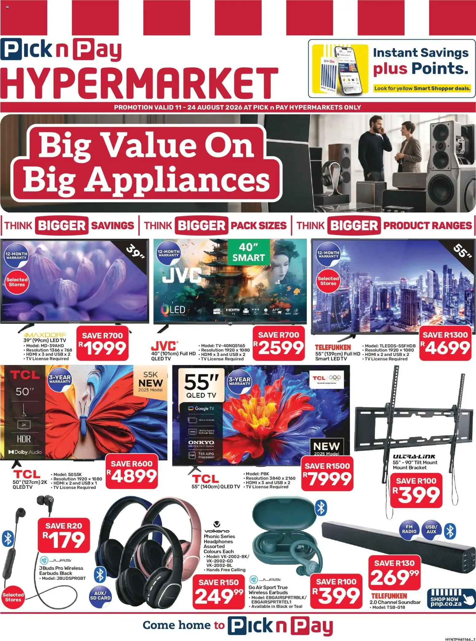Pick n Pay - Hypermarket Appliance Specials (11/08/2026 - 24/08/2026) Online