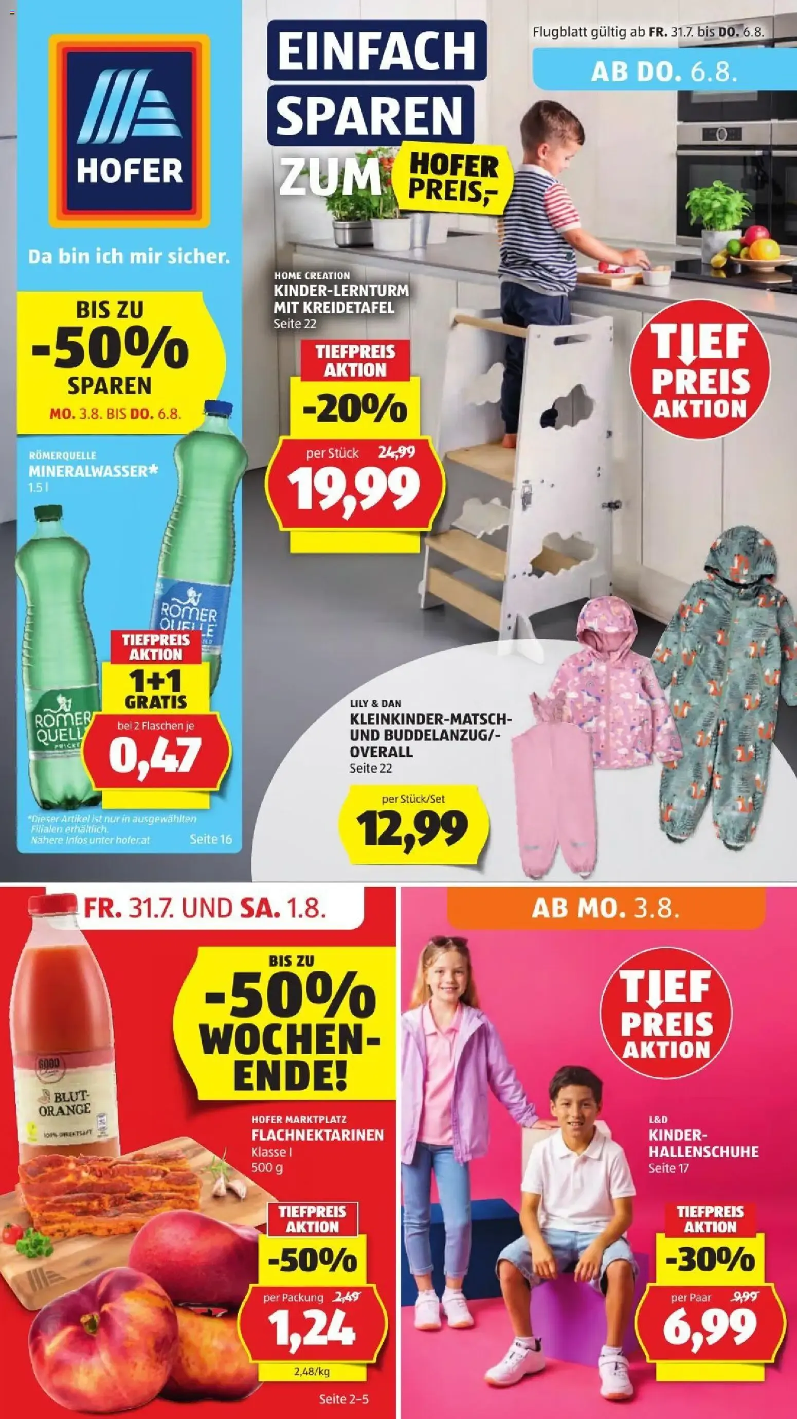 Hofer Flugblatt ab 31.07. - Angebote, Aktionen von 31. Juli bis 6. August 2026 - Flugblätt seite  1