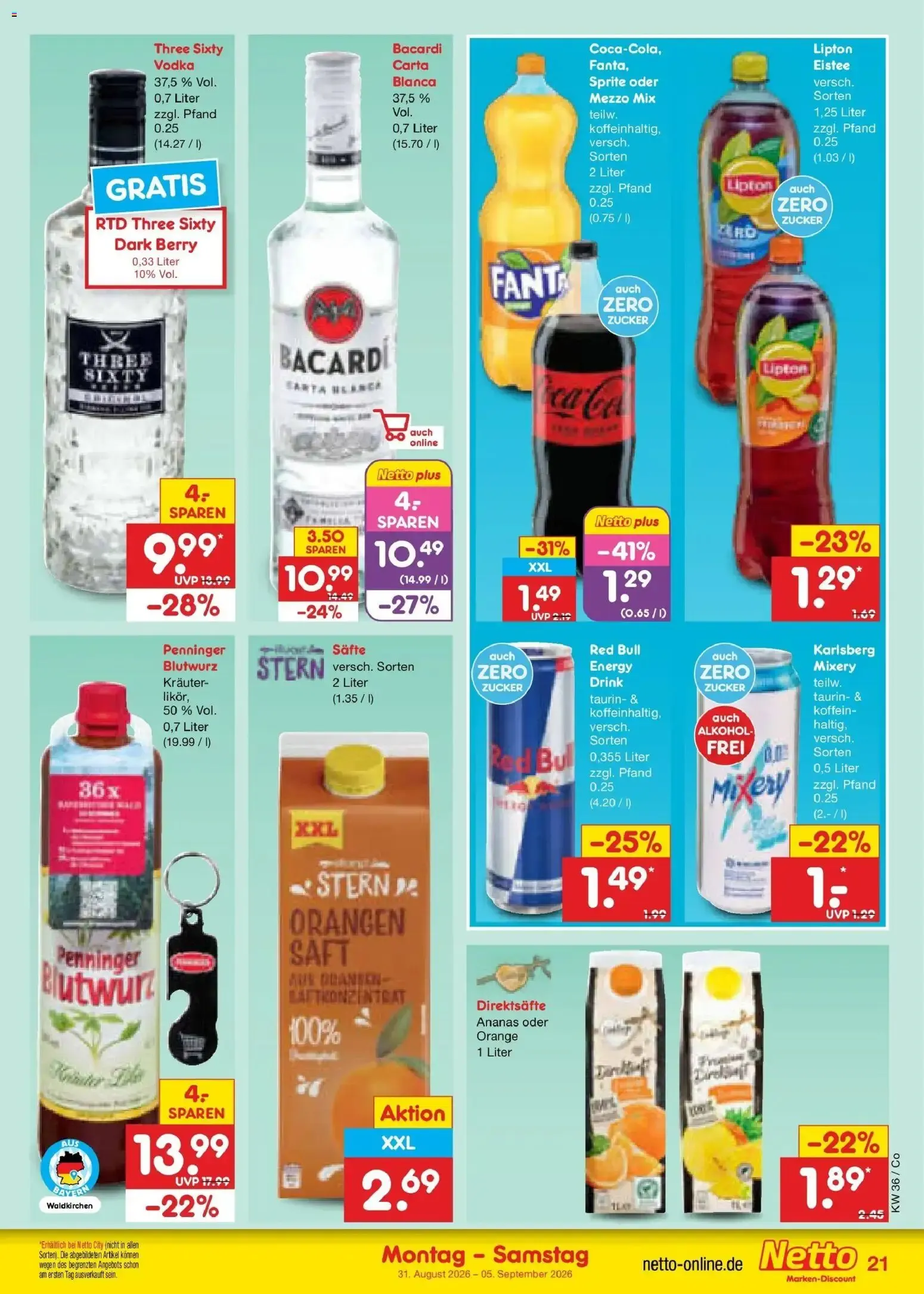 Netto Marken-Discount XXL SPAR GANZ NAH von 31. August bis 5. September 2026 - Prospekt seite 27