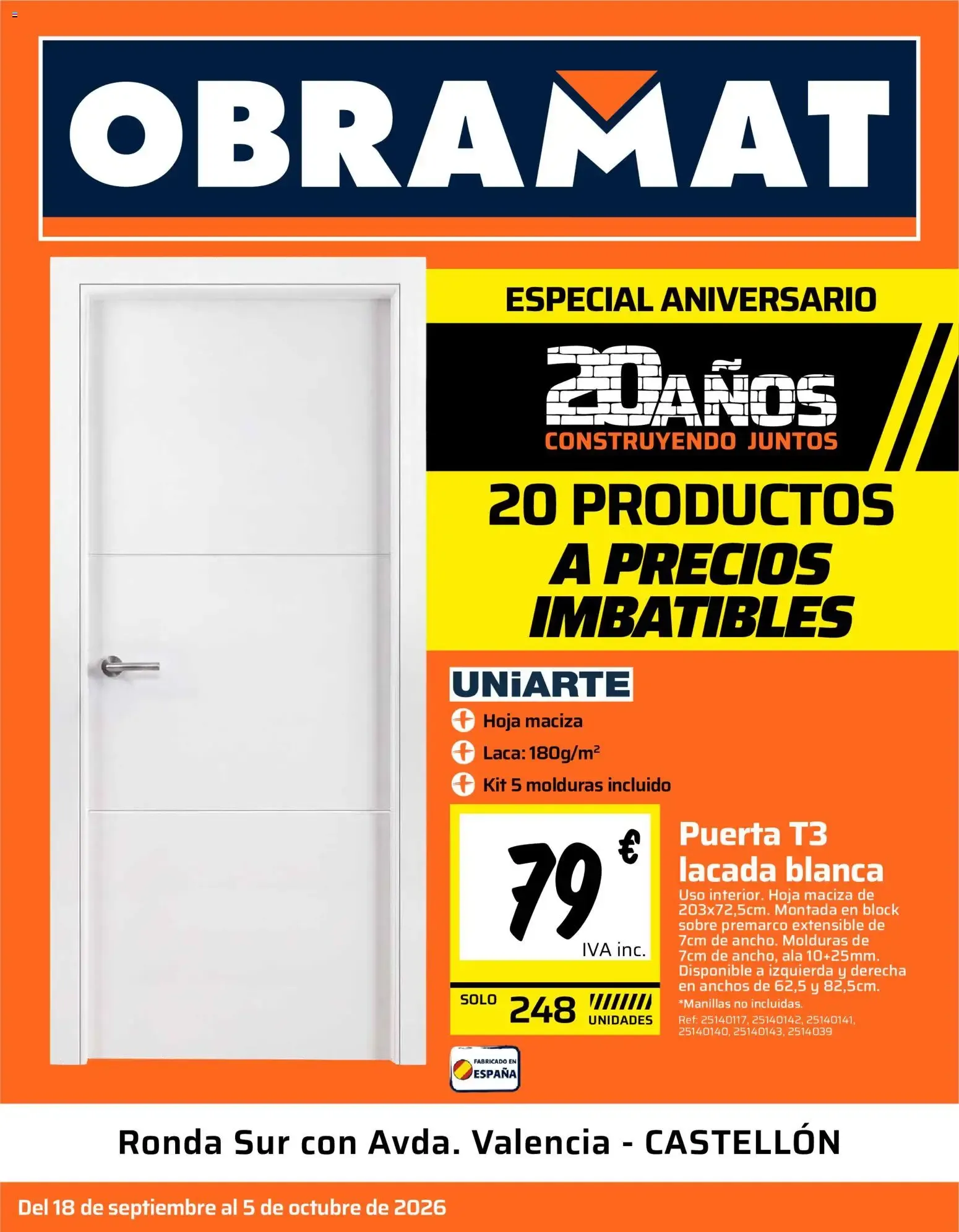 Catálogo de Obramat - Especial Aniversario: 20 Productos a Precios Imbatibles 18 de septiembre al 5 de octubre 2026 - Página 1