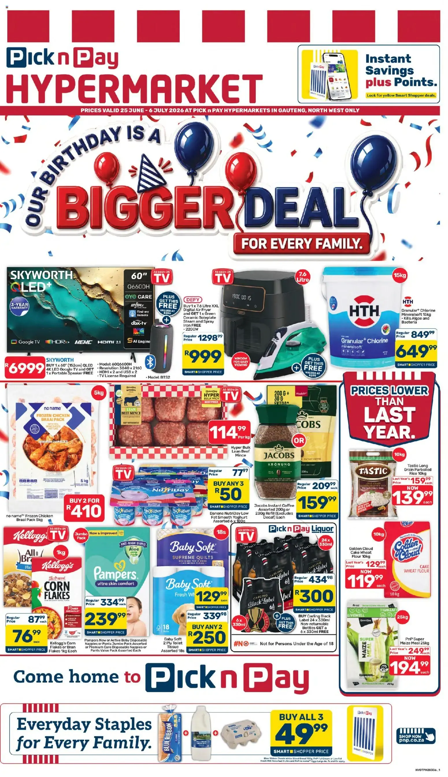 Pick n Pay Inland Provinces - Hypermarket Birthday Specials (25/06/2026 - 06/07/2026) Online from 25 June to 6 July 2026 - Catalogue Page 1
