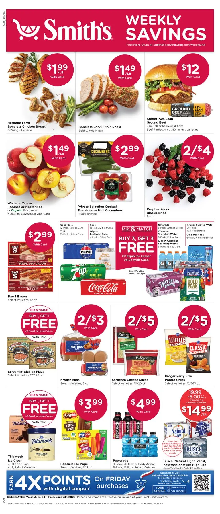 Weekly ad Current Smith's leaflet valid from Wednesday 06/24/2026 to Tuesday 06/30/2026 from June 24 to June 30 2026 - Page 1