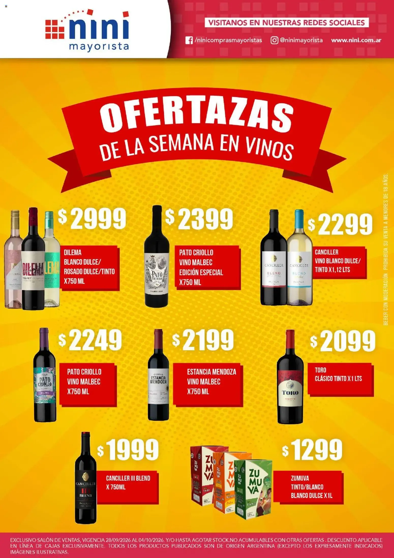 Ofertas de NINI Mayorista catálogo del 28/09/2026 - 04/10/2026 28 de septiembre al 4 de octubre 2026 - Página 21 del catálogo