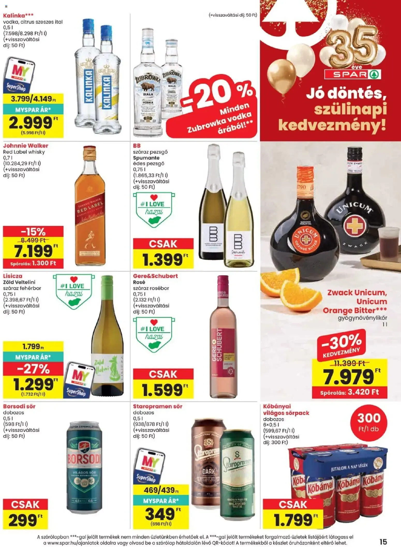 Katalógus SPAR Szülinapi akciók és szuper árak! szeptember 24.-tól szeptember 30.-ig 2026. - Oldal 15