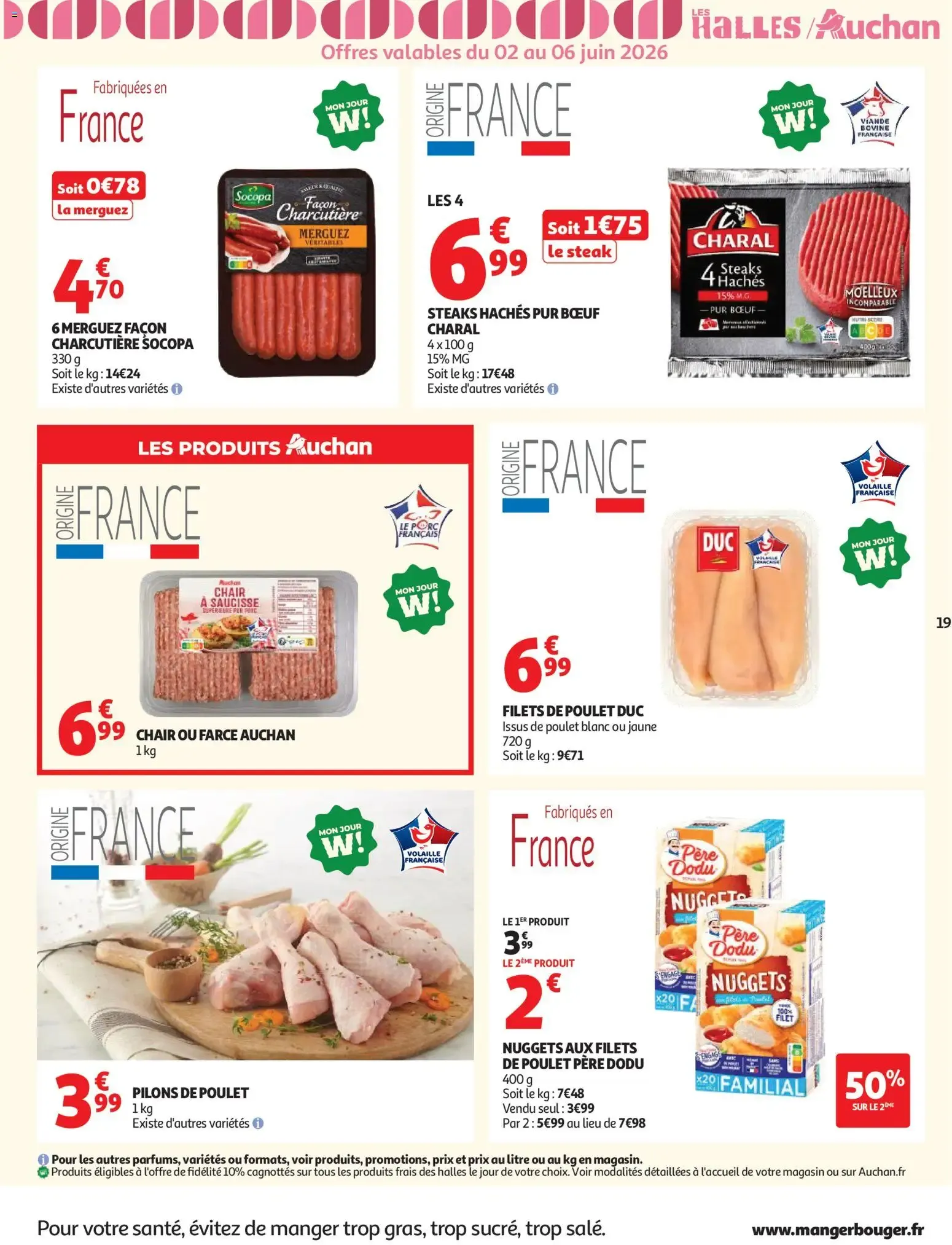 Auchan - Tous dans le match, pros des bons plans du 2 juin au 14 juin 2026 - Catalogue page 19