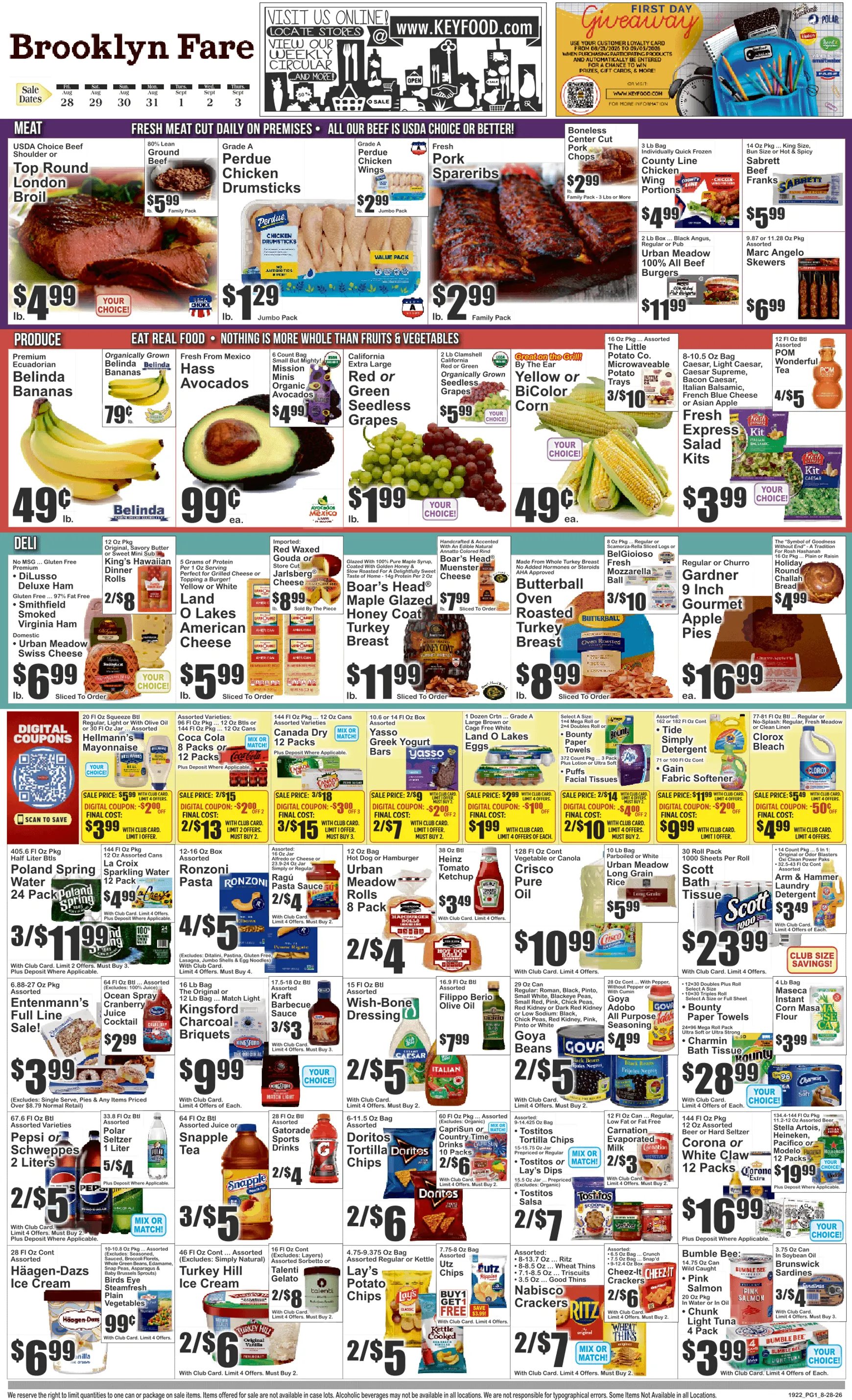 Weekly ad Current Key Food - Brooklyn Fare leaflet valid from Friday 08/28/2026 to Thursday 09/03/2026 from August 28 to September 3 2026 - Page 1