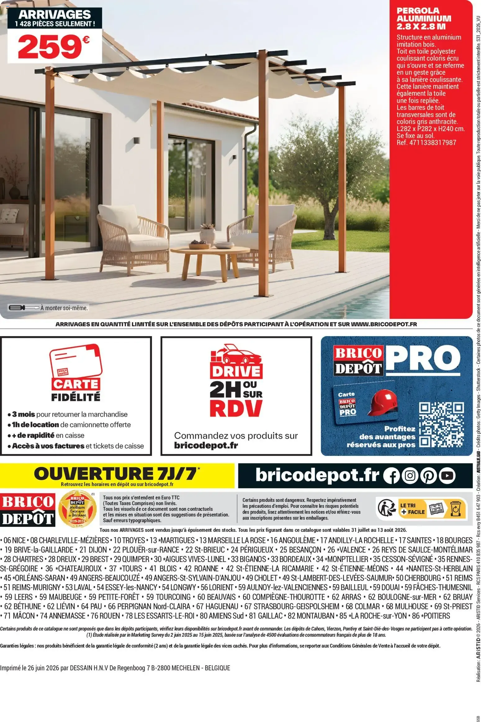 Brico Dépôt: Chantiers d'été à prix dépôt du 31 juillet au 13 août 2026 - Catalogue page 16