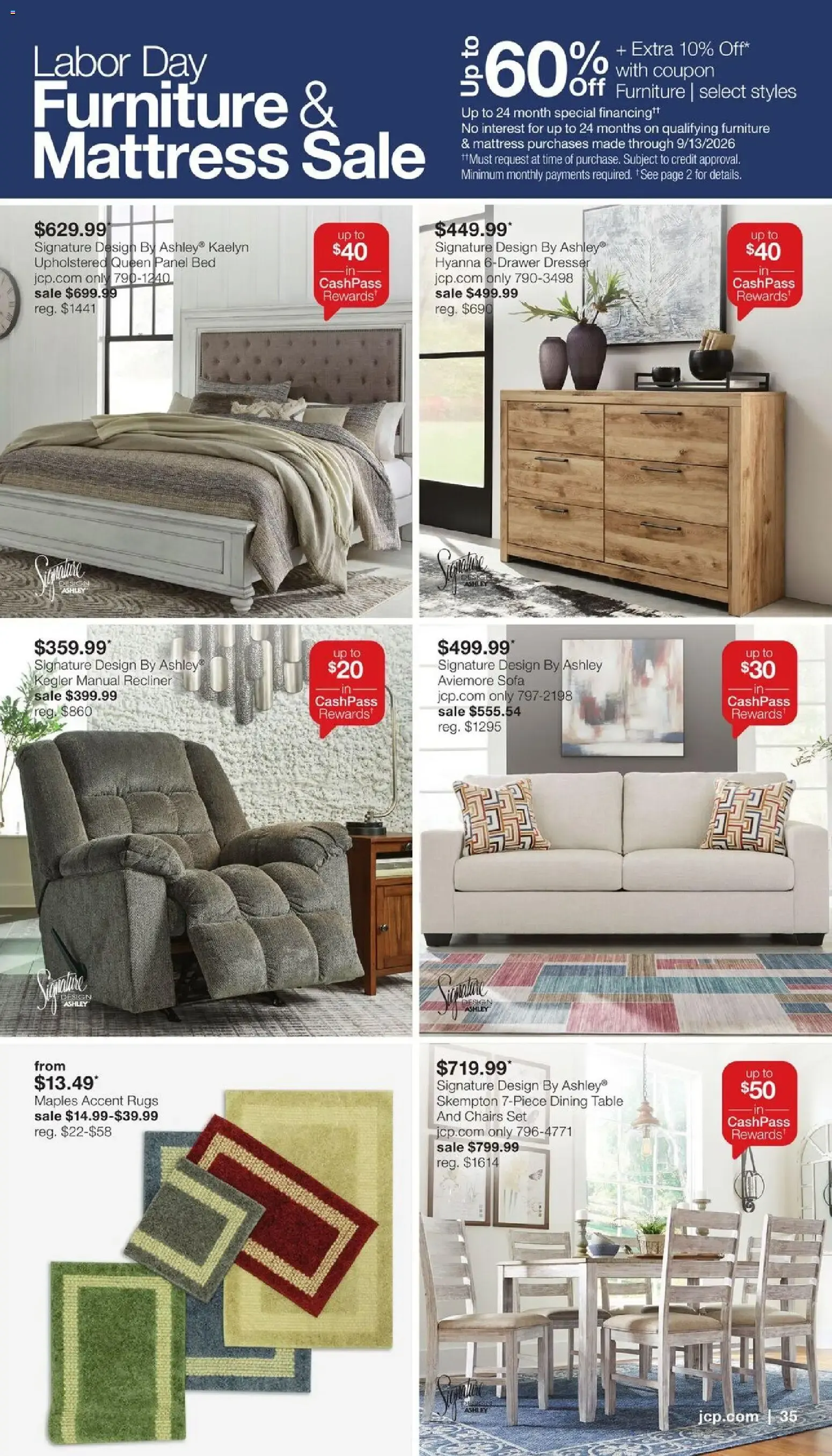 Weekly promotion JCPenney Labor Day Home Sale spanning from August 17 to September 13 2026 - Page 34 for Catalogue 365