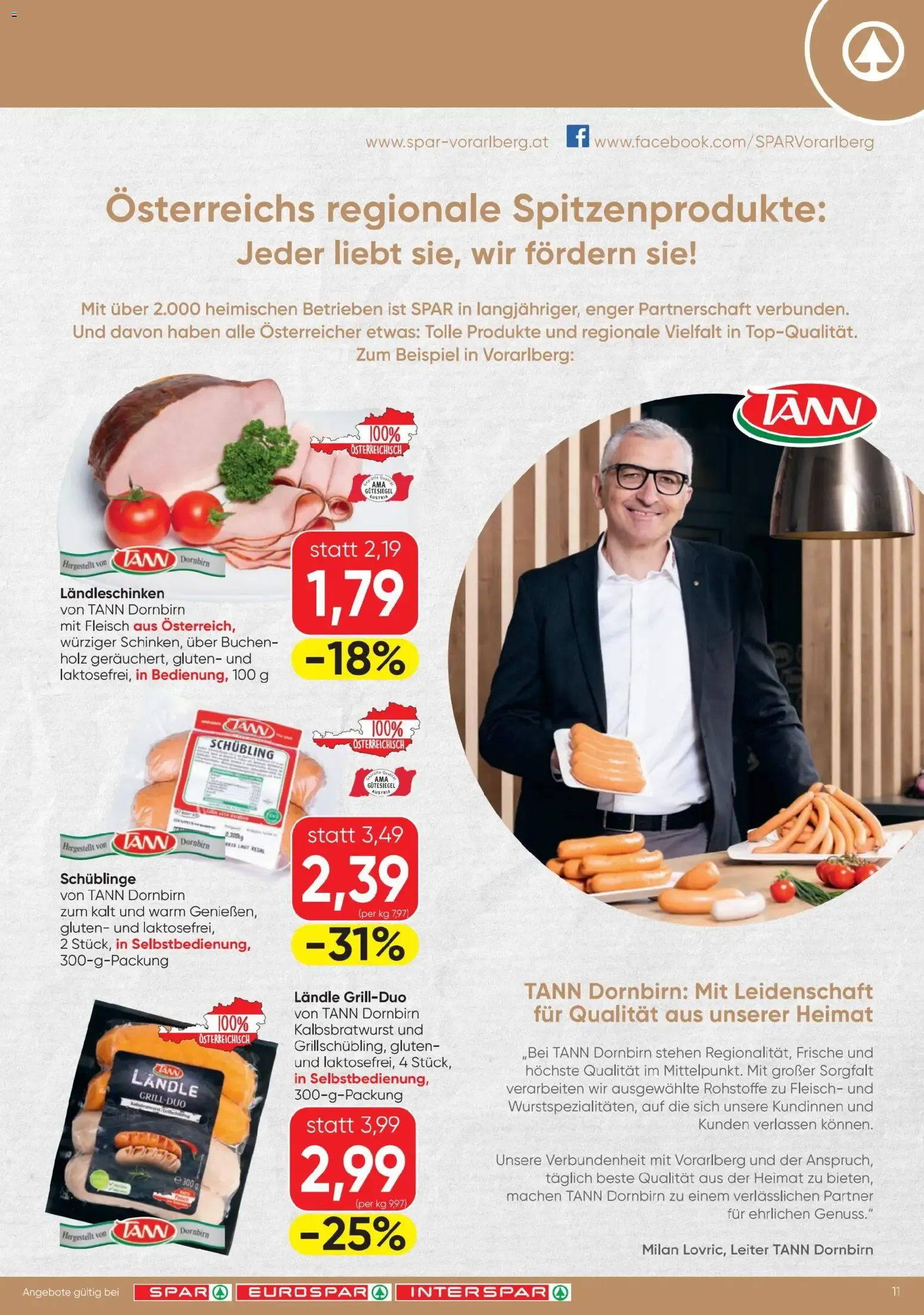 Spar - Flugblatt (30.07.2026) - Angebote und Prospekt von 30. Juli bis 12. August 2026 - Flugblätt seite  11