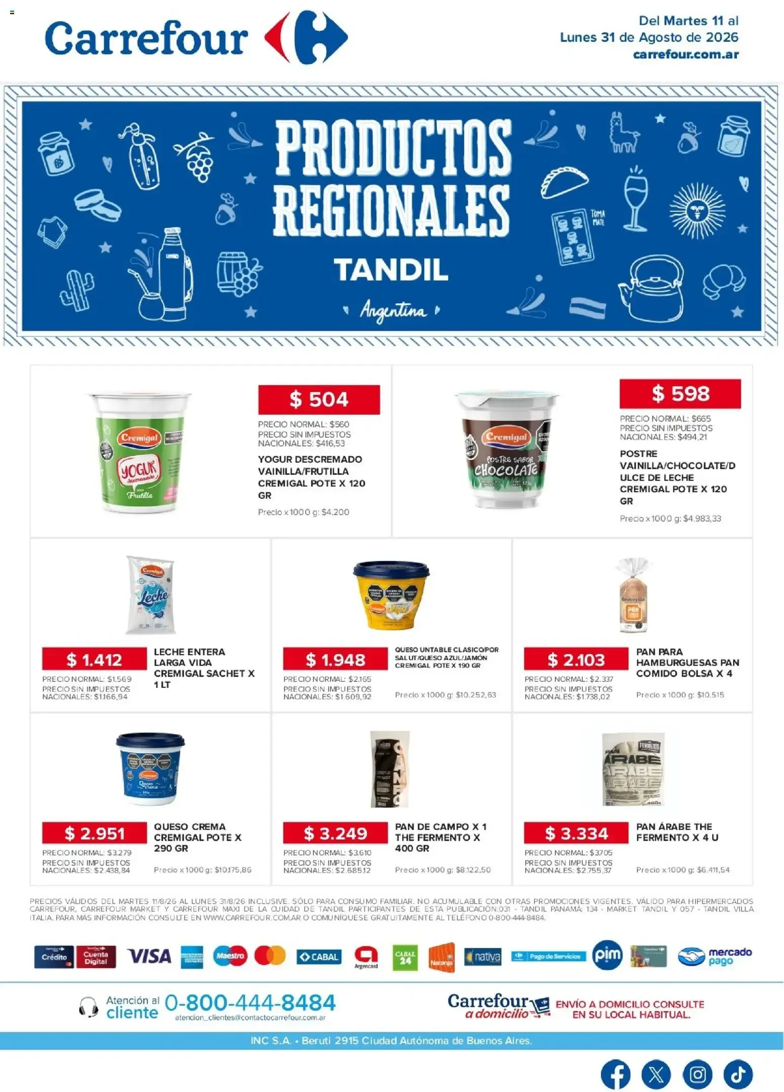 Ofertas de Carrefour - Regionales | Tandil || del 11/08/2026 - 31/08/2026 || Promociones 11 de agosto al 31 de agosto 2026 - Página 1 del catálogo
