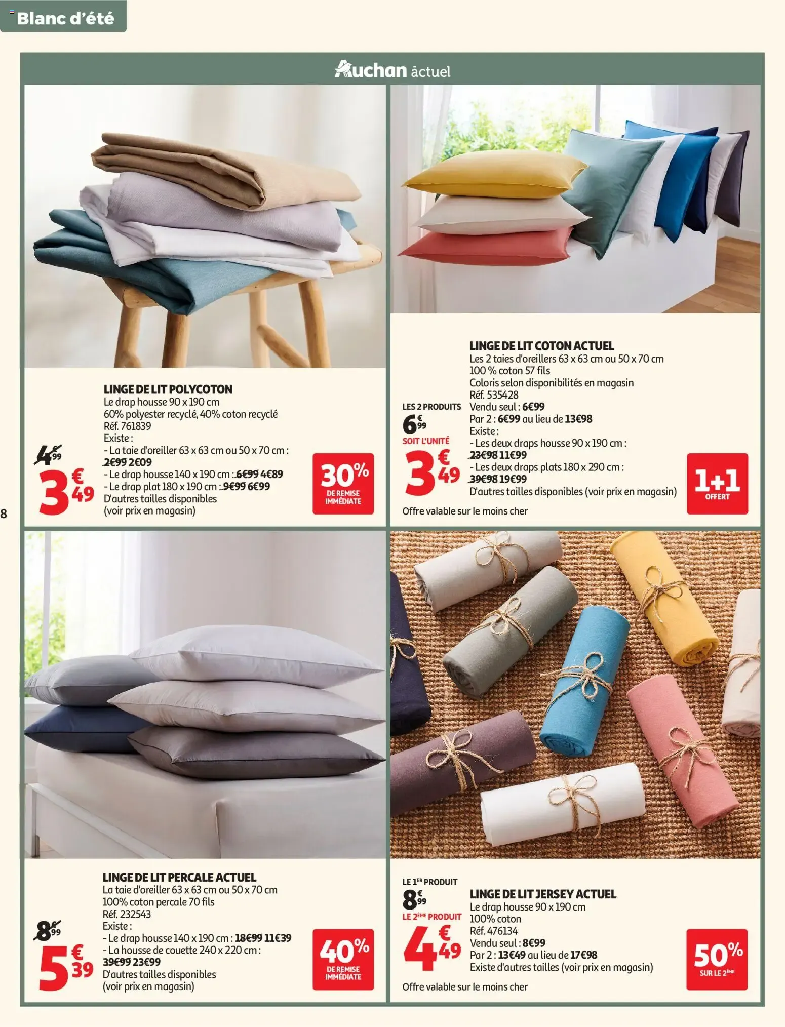 Auchan Linge de maison & déco à partir du 02/06/2026 - promo en ligne du 2 juin au 14 juin 2026 - Catalogue page 8