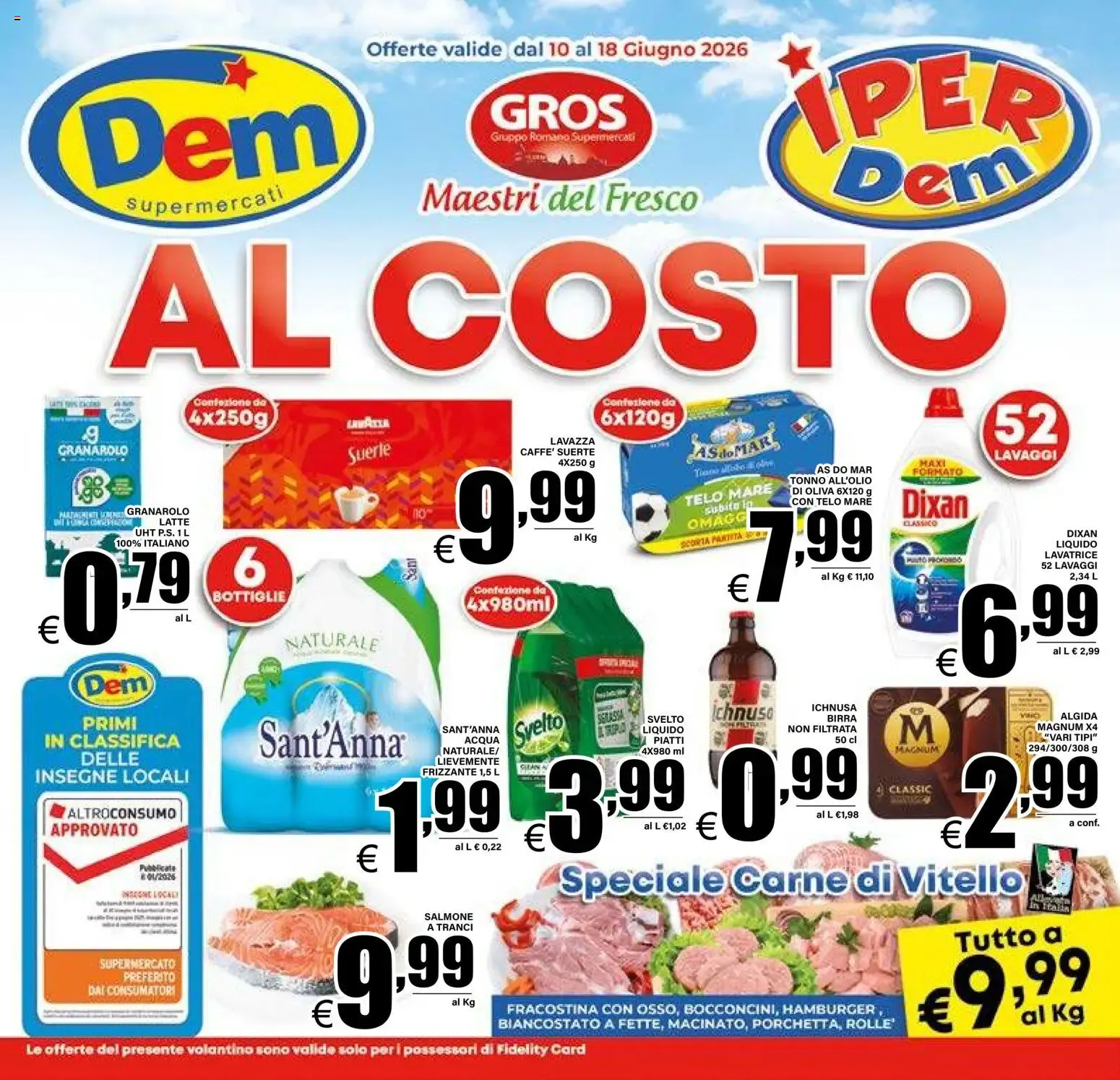 Dem Supermercati - Al Costo da 10 giugno a 18 giugno di 2026 - Pagina del volantino 1