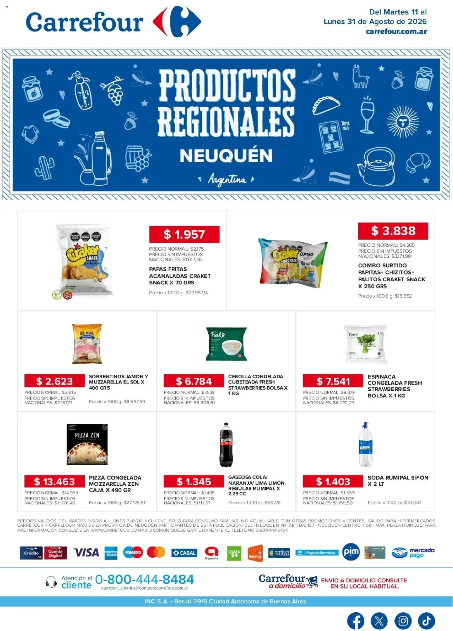 Ofertas de Carrefour - Regionales | Neuquén || del 11/08/2026 - 01/09/2026 || Promociones 11 de agosto al 31 de agosto 2026 - Página 1 del catálogo