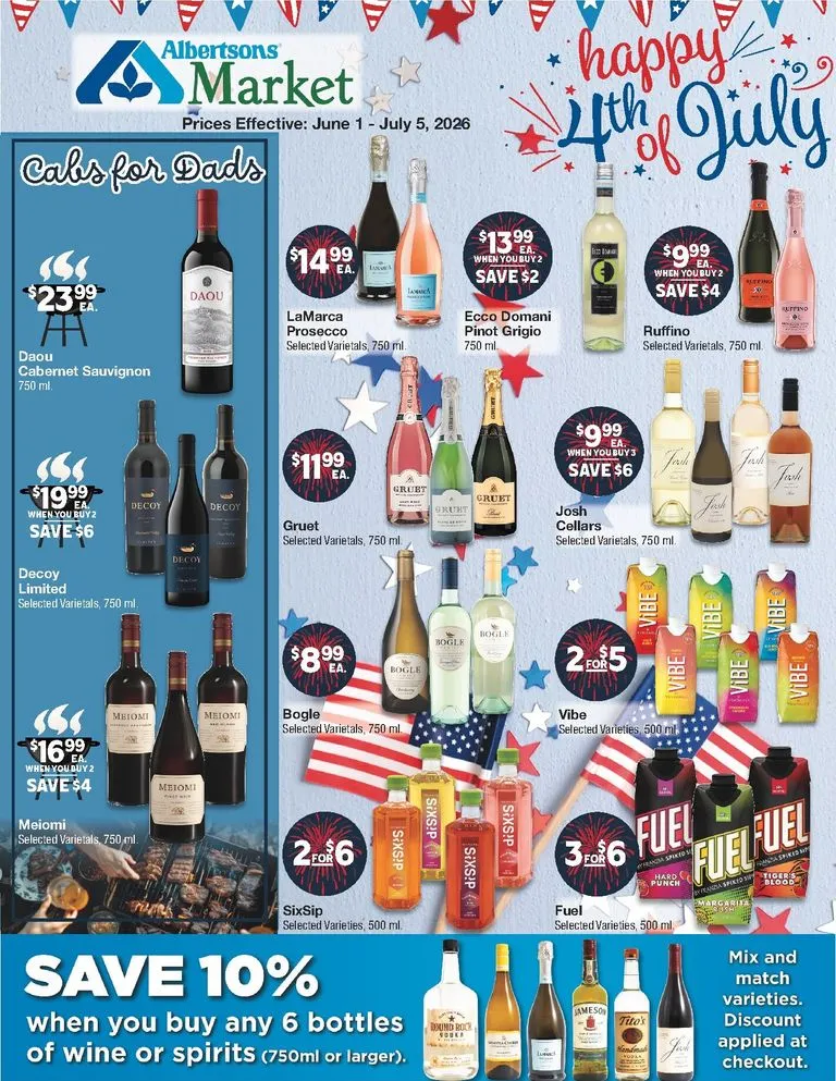 Weekly ad Albertsons Market - Cabs for Dads from June 1 to July 5 2026 - Page 1