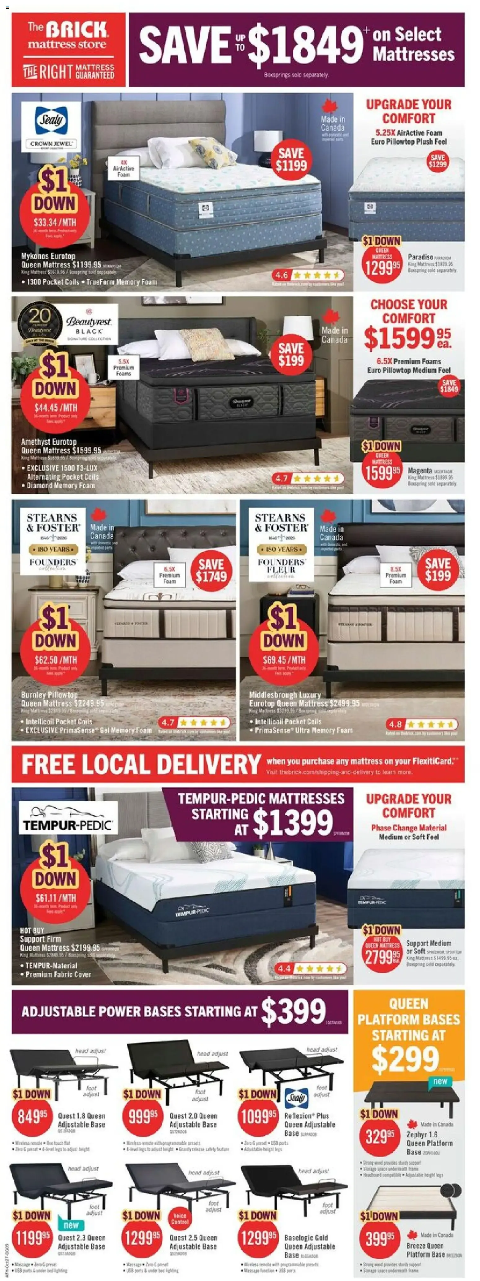 The Brick: Dollar Down Days & Take it Home - $1 Down and 0% Interest from October 27 to November 1 2026 - flyer page 16