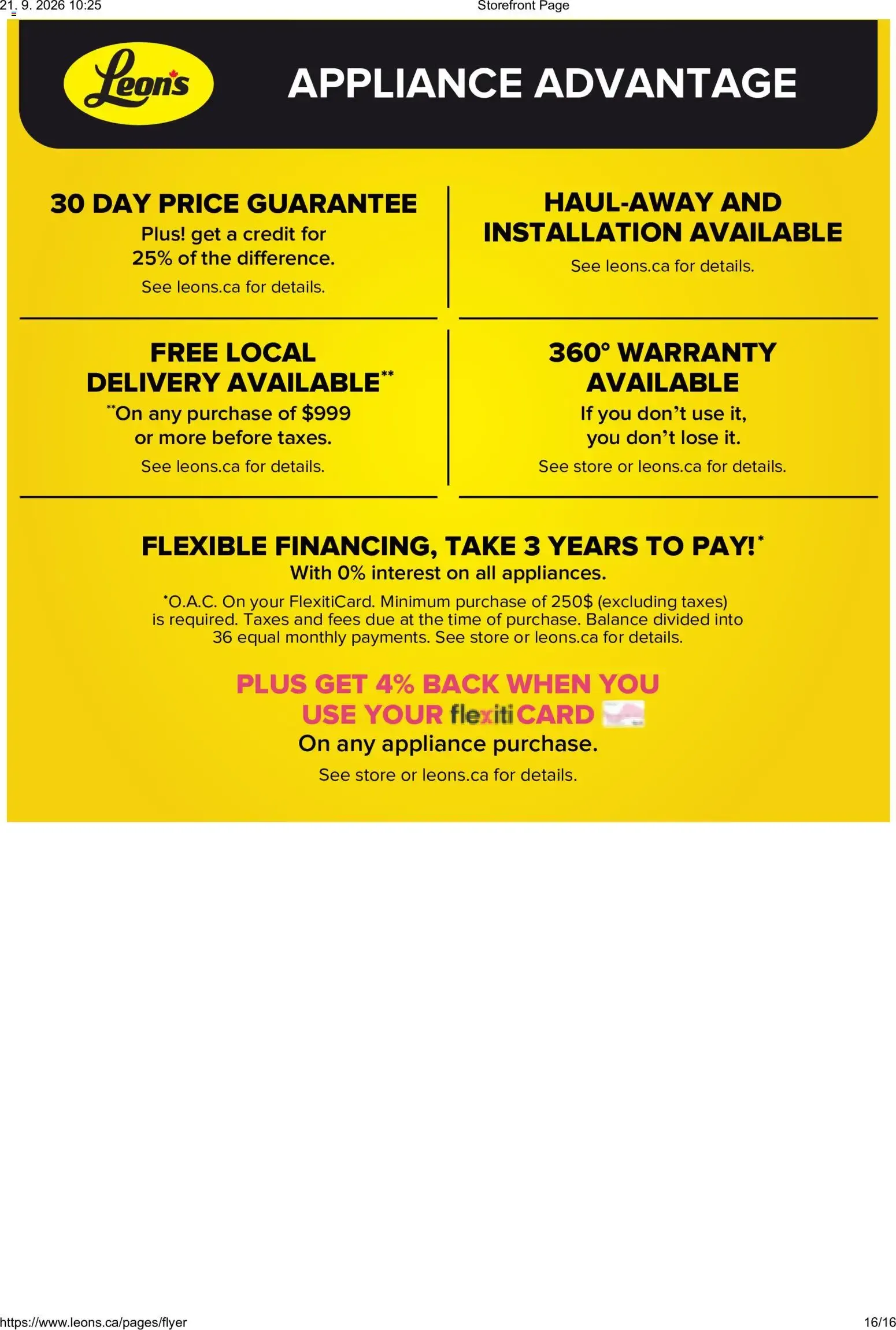 Leon's - Best Brands For Less! Appliances from September 17 to September 23 2026 - flyer page 16
