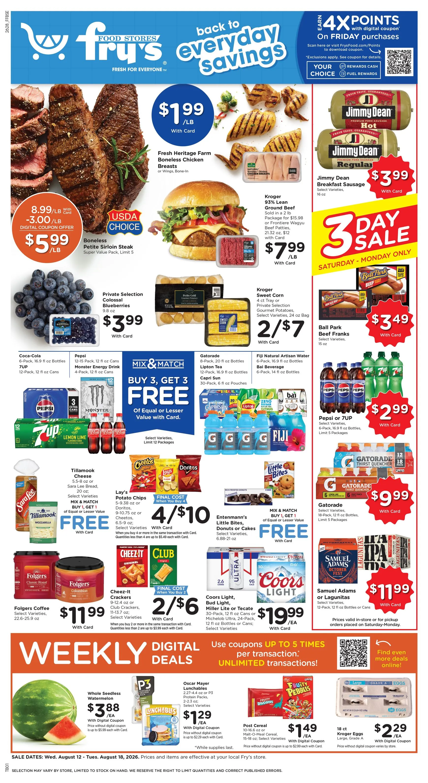 Weekly ad Fry's Food Stores - back to everyday savings from August 12 to August 18 2026 - Page 1