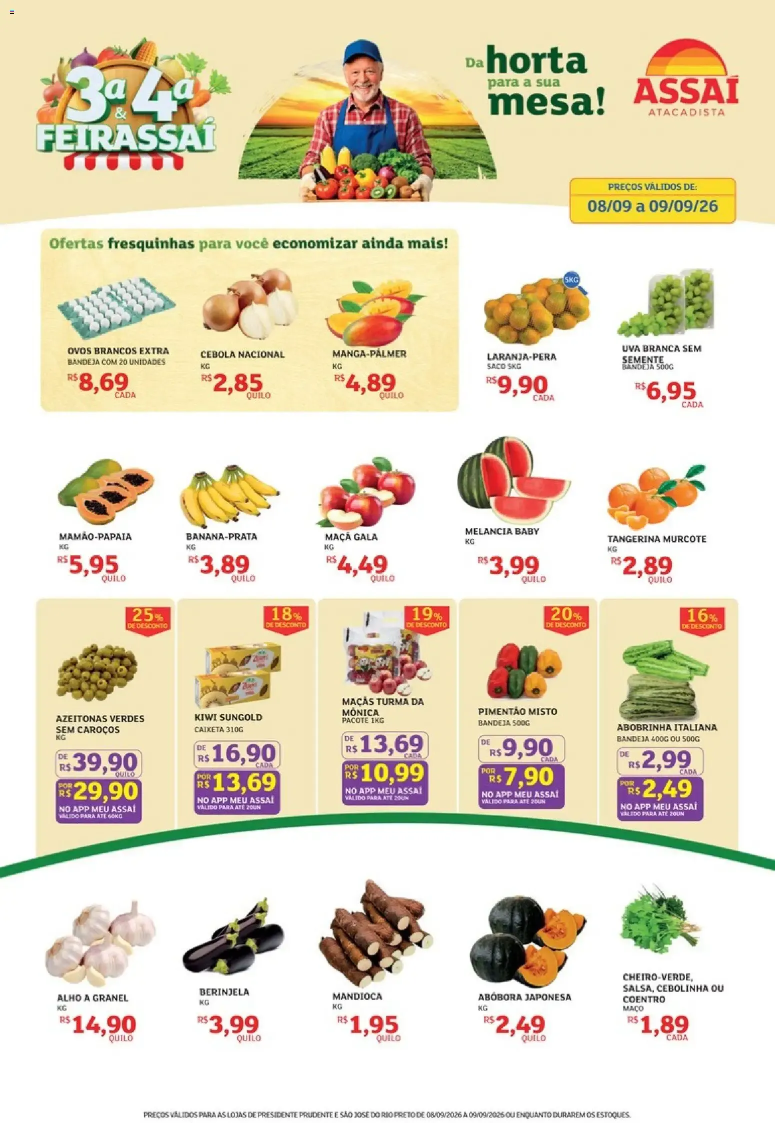 Encarte de Assaí Atacadista: 3a & 4a Feirasssaí - Ofertas da Horta para a Sua Mesa 8 de setembro até 9 de setembro 2026 - Pagina 1
