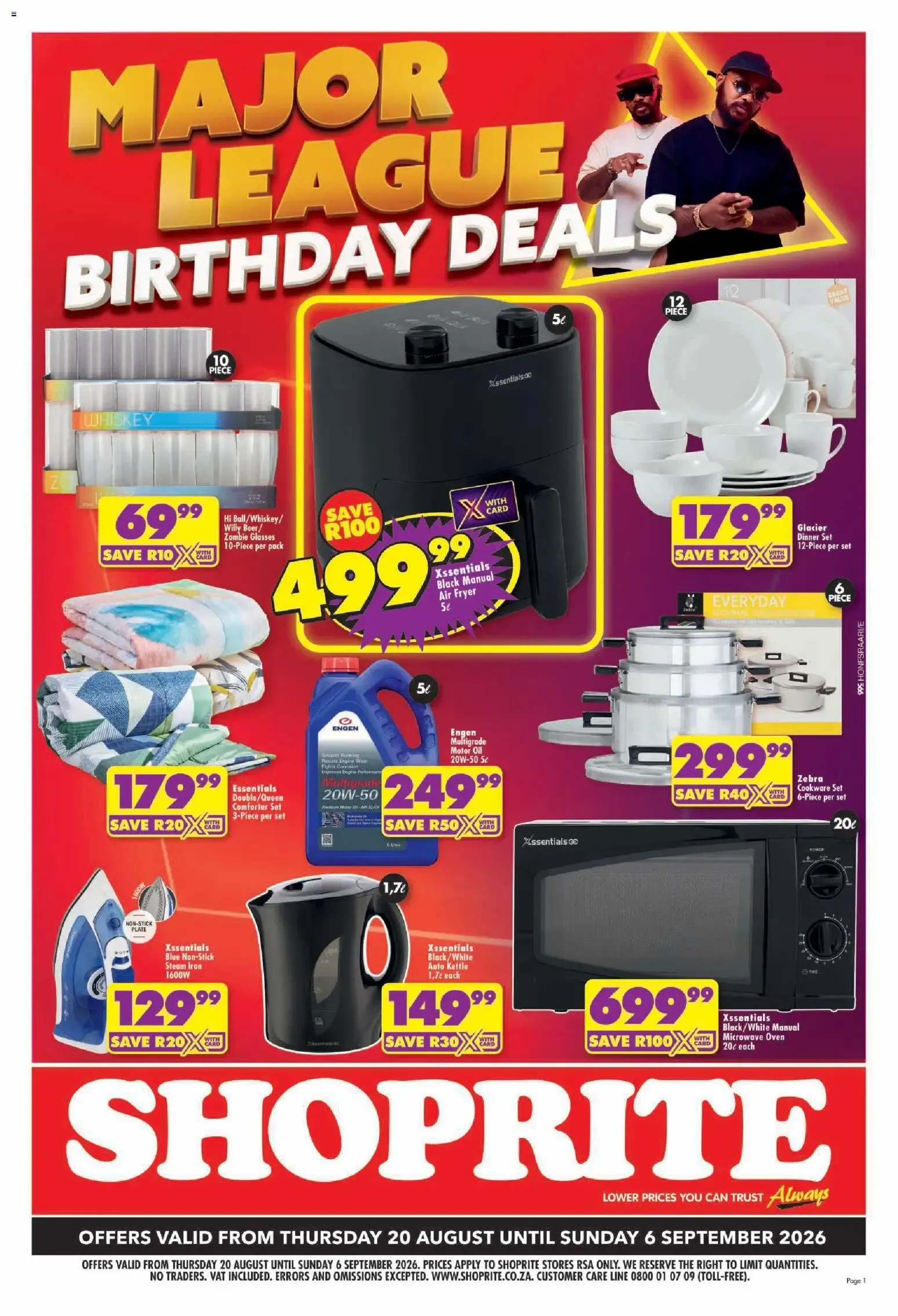 Shoprite - Major League Birthday Deals from 20 August to 6 September 2026 - Catalogue Page 1
