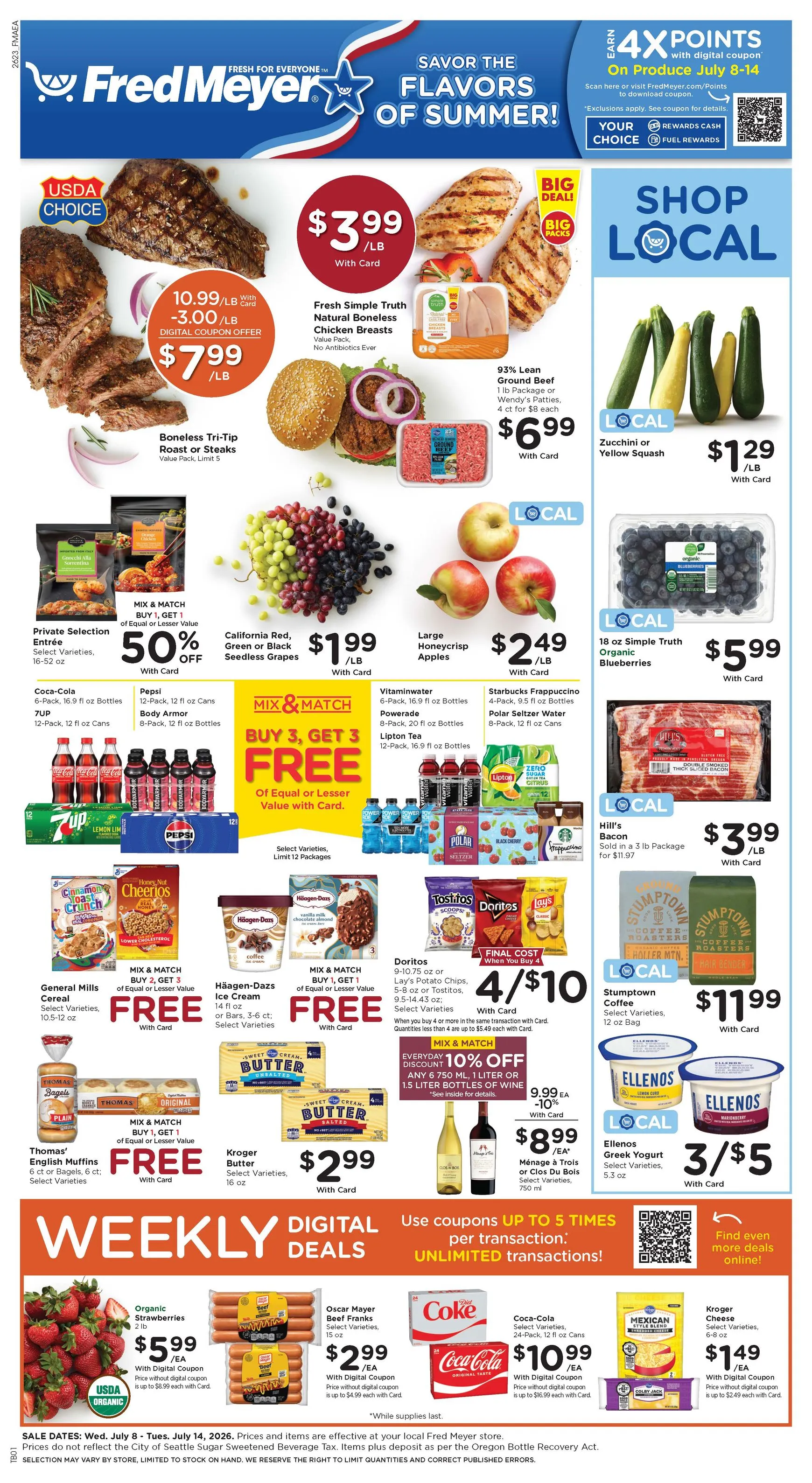 Current Fred Meyer leaflet valid from Wednesday 07/08/2026 to Tuesday 07/14/2026