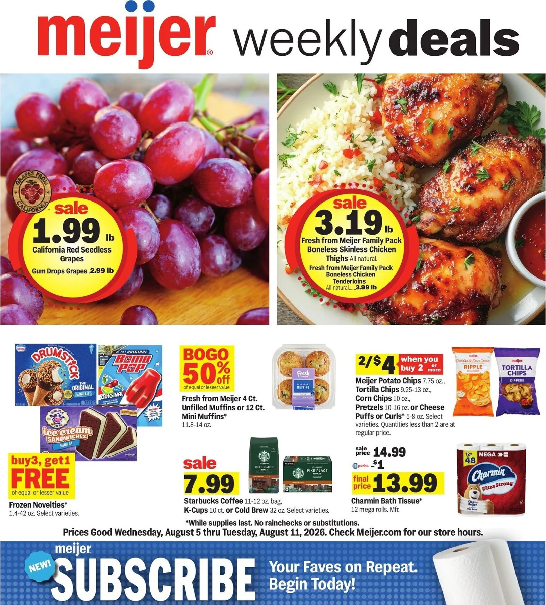 Current Meijer leaflet valid from Wednesday 08/05/2026 to Tuesday 08/11/2026