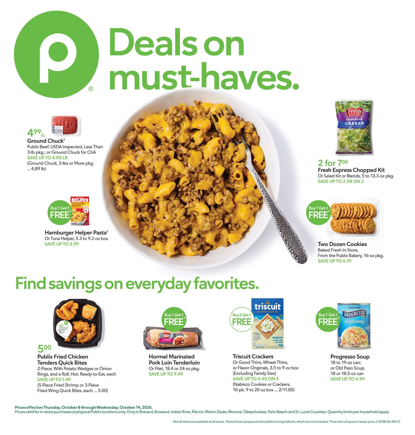Weekly ad Current Publix leaflet valid from Thursday 10/08/2026 to Wednesday 10/14/2026 from October 8 to October 14 2026 - Page 1