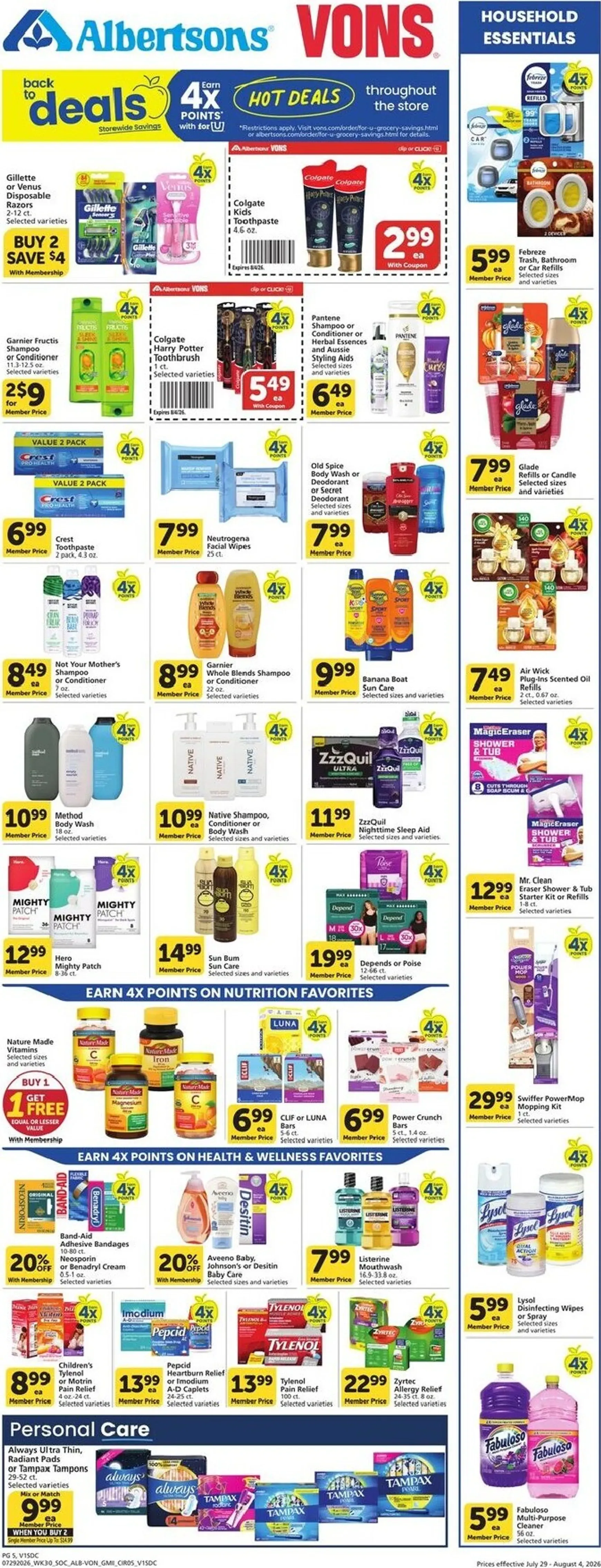Weekly ad Current Vons leaflet valid from Wednesday 07/29/2026 to Tuesday 08/04/2026 from July 29 to August 4 2026 - Page 4