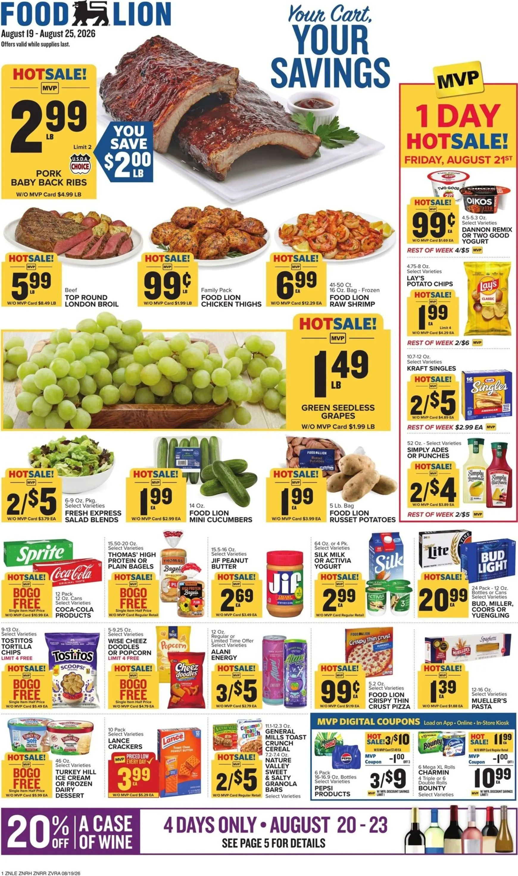 Weekly ad Current Food Lion leaflet valid from Wednesday 08/19/2026 to Tuesday 08/25/2026 from August 19 to August 25 2026 - Page 1
