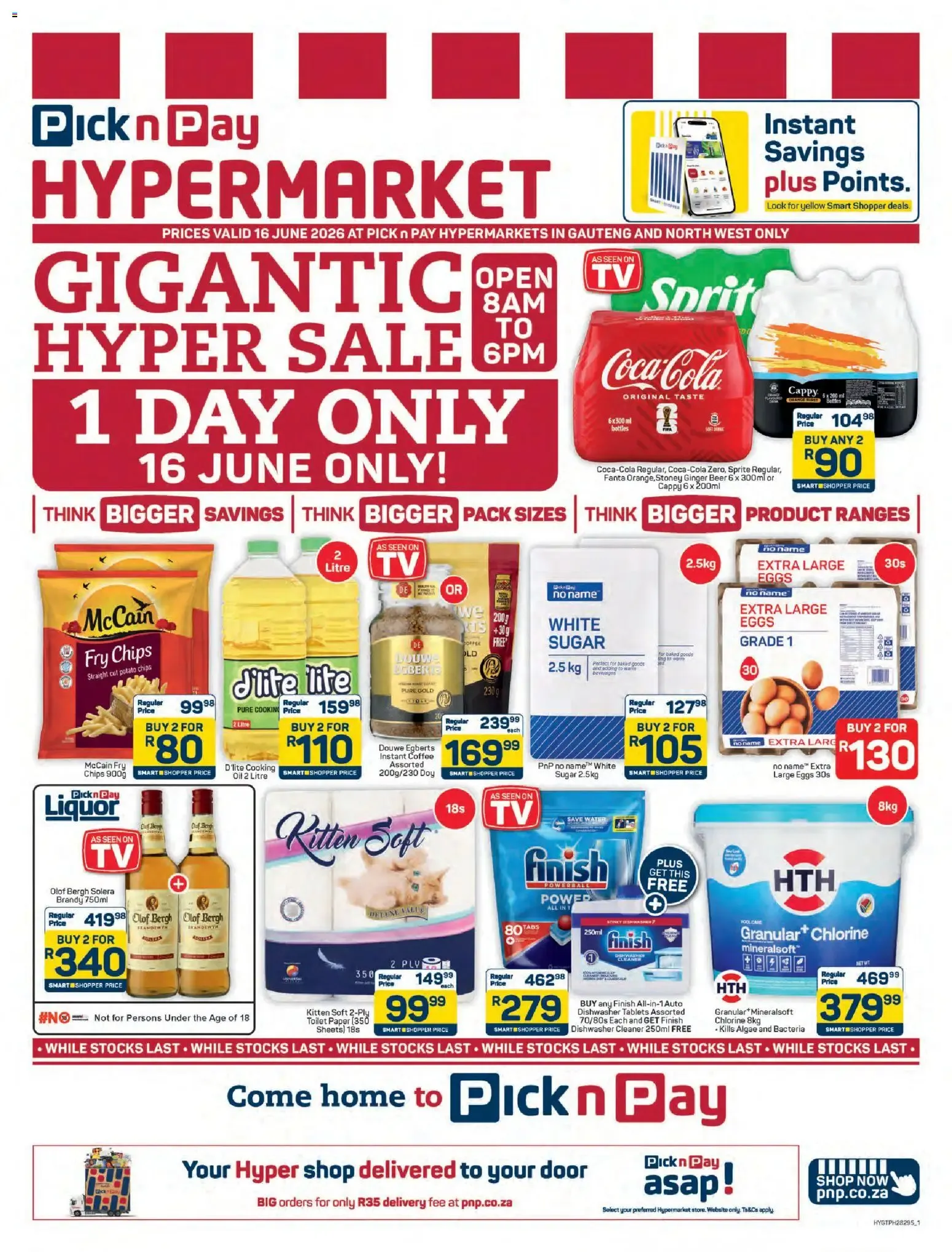 Pick n Pay Inland Provinces - Hypermarket Gigantic Sale Specials (16/06/2026 - 16/06/2026) Online