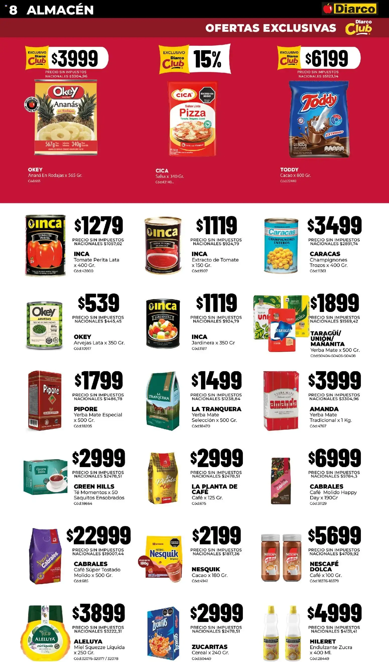 Ofertas de Diarco - ¡TODOS PUEDEN COMPRAR POR UNIDAD O CANTIDAD! 3 de agosto al 7 de agosto 2026 - Página 8 del catálogo