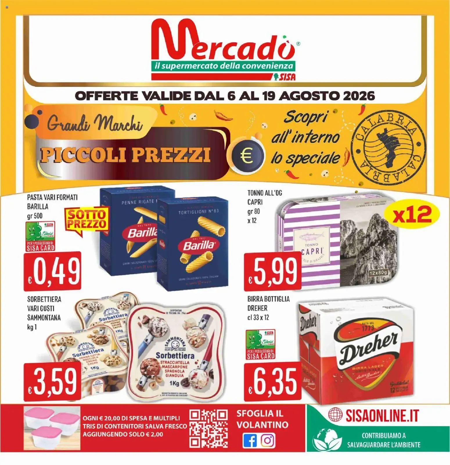 Nuovo SISA volantino Mercadò dal 06/08/2026 > offerte anteprima 🛍️ da 6 agosto a 19 agosto di 2026 - Pagina del volantino 1