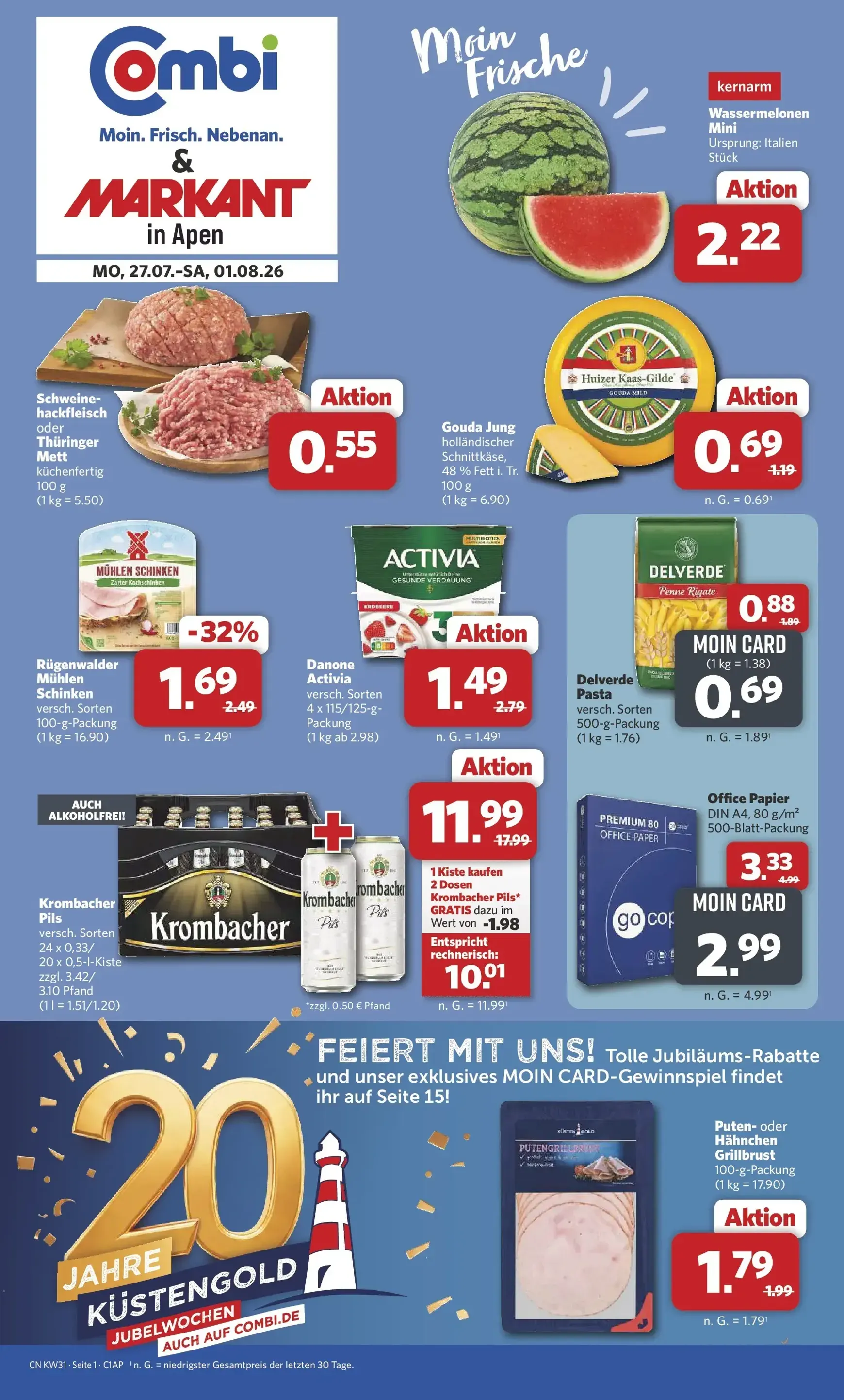 Combi - Apen Prospekt – von Montag 27.07.2026 bis Samstag 01.08.2026 von 27. Juli bis 1. August 2026 - Prospekt seite 1