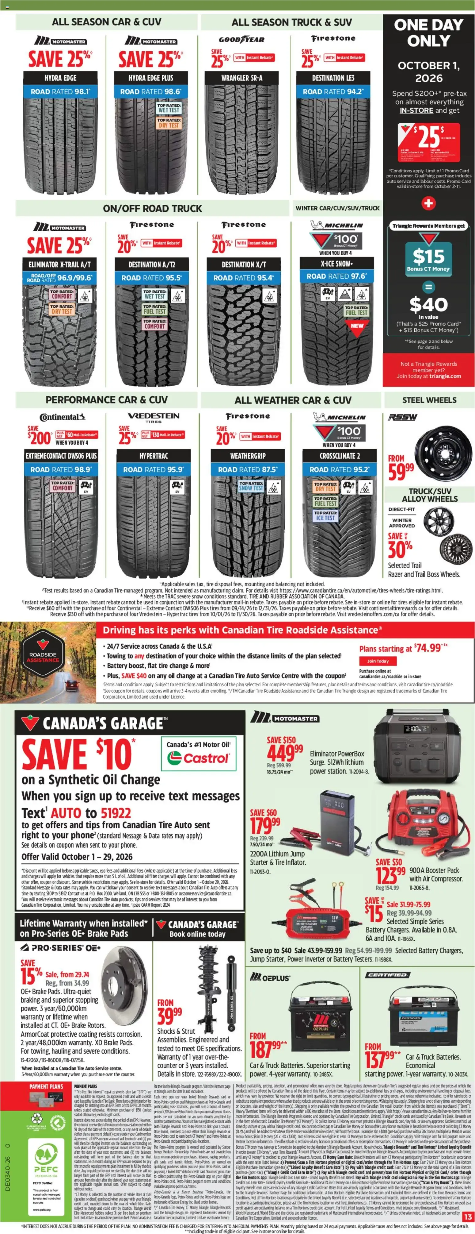 Canadian Tire weekly flyer from Oct 1, 2026 > weekly specials & deals from October 1 to October 7 2026 - flyer page 13