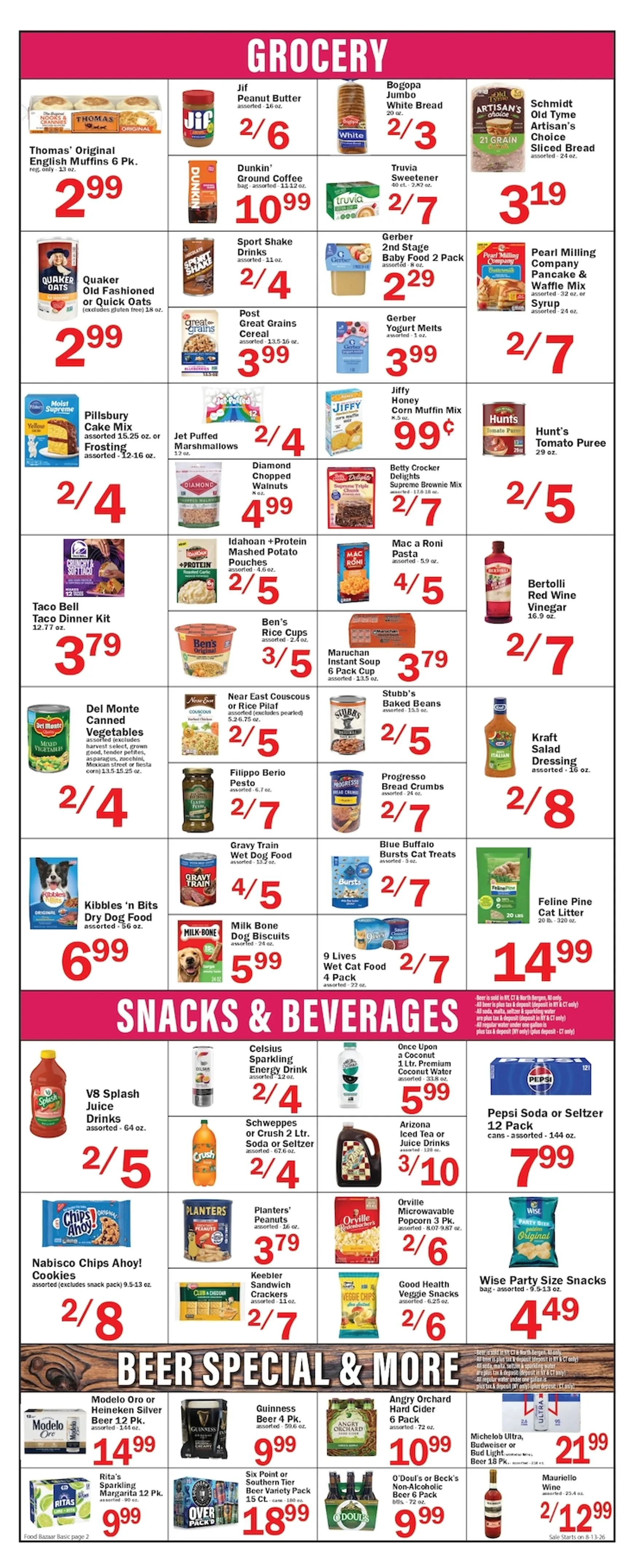 Weekly promotion Current Food Bazaar leaflet valid from Thursday 08/13/2026 to Wednesday 08/19/2026 spanning from August 13 to August 19 2026 - Page 2 for Catalogue 365