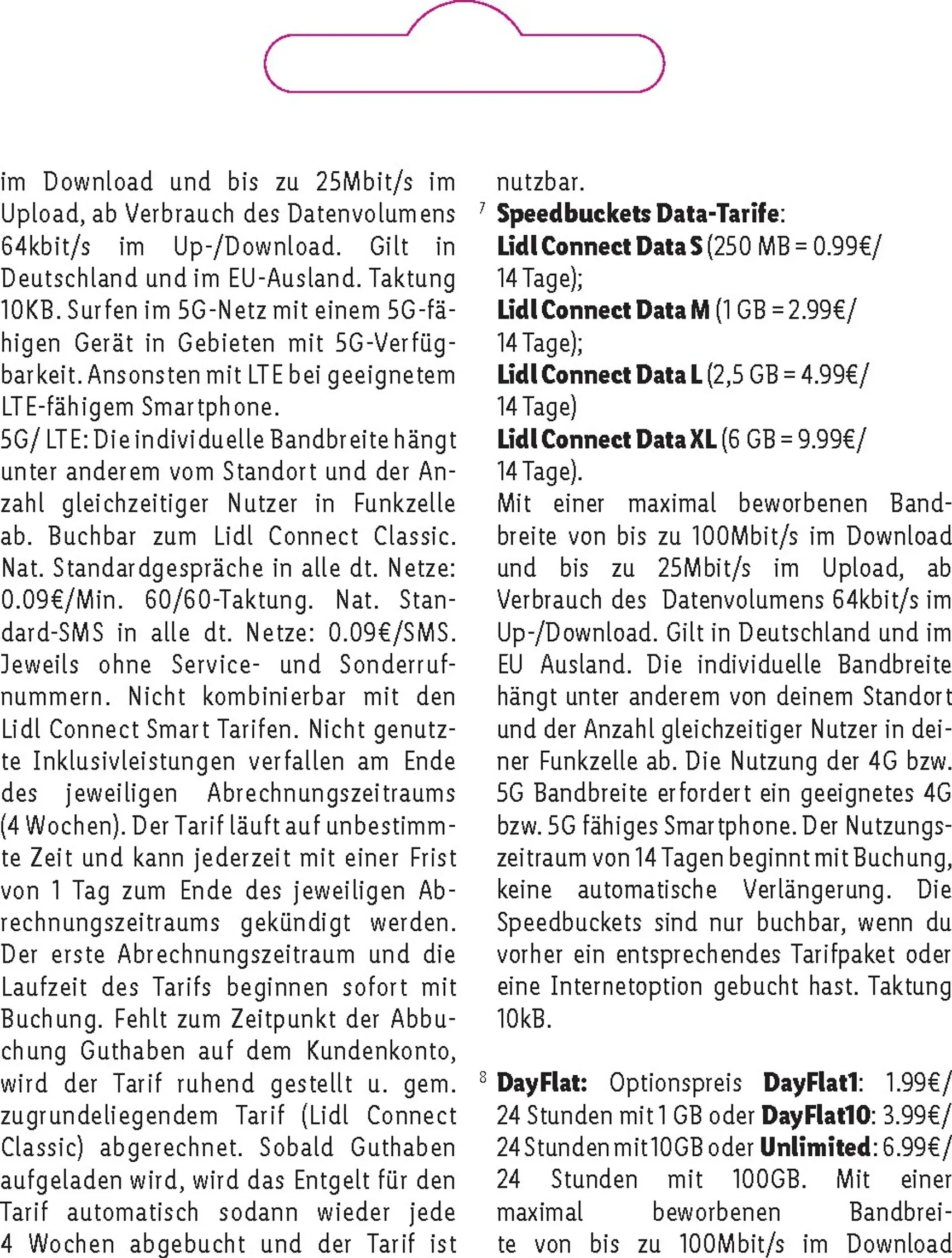 Lidl Connect - Tarif Übersicht von 1. Oktober bis 31. August 2026 - Prospekt seite 20