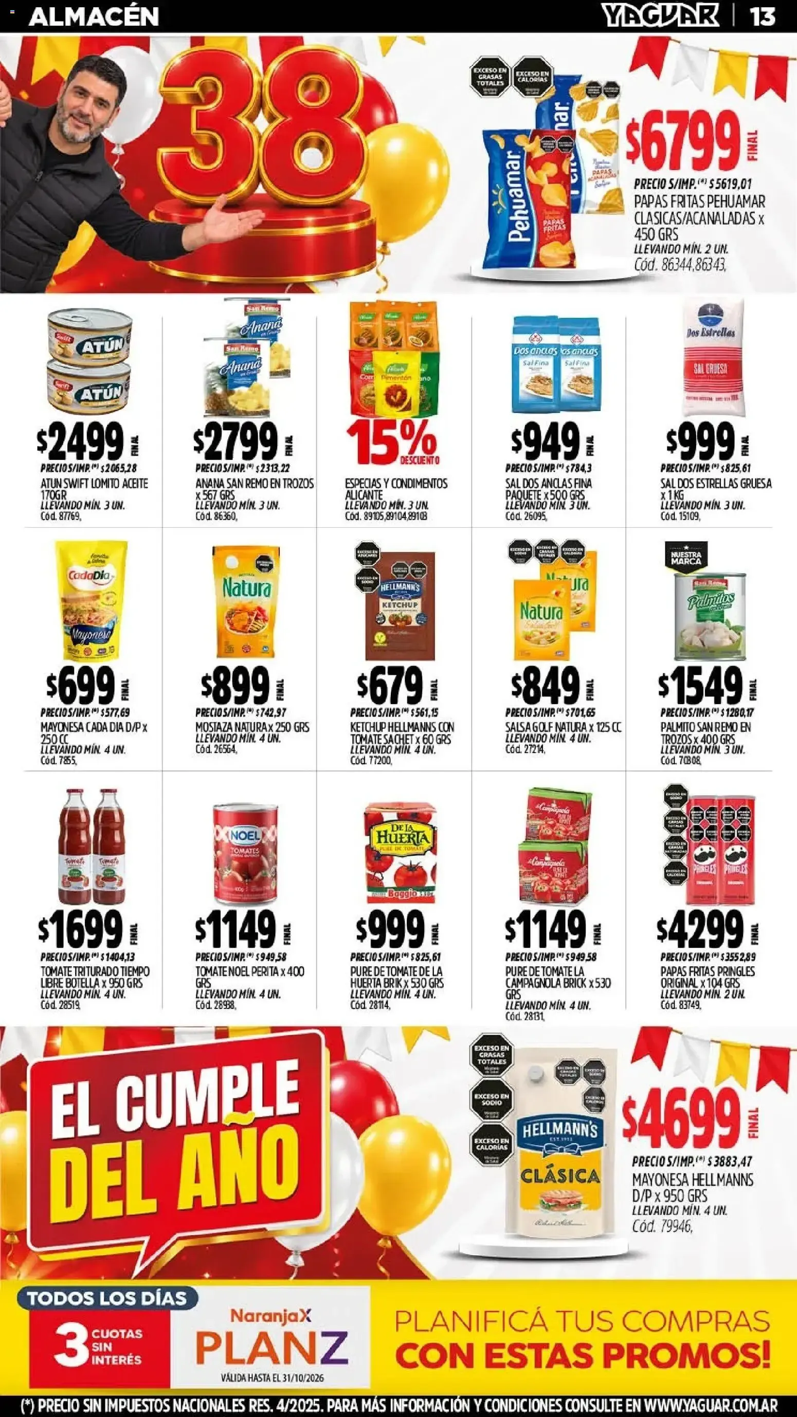 Ofertas de Mayorista Yaguar - El Cumple del Año 38 19 de octubre al 25 de octubre 2026 - Página 14 del catálogo