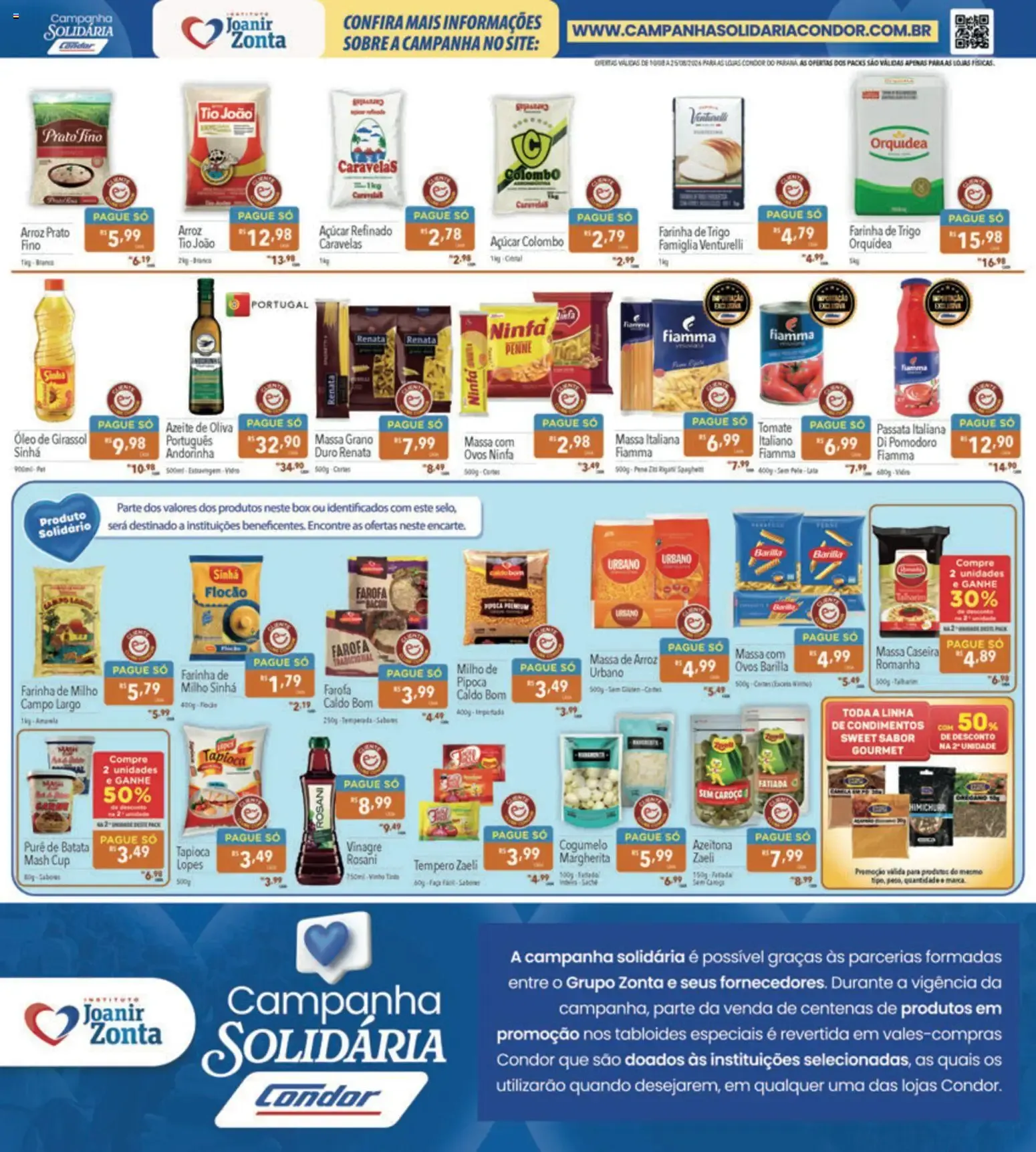 Encarte de Supermercados Condor ofertas Campanha Solidária de 10/08/2026 10 de agosto até 25 de agosto 2026 - Pagina 2