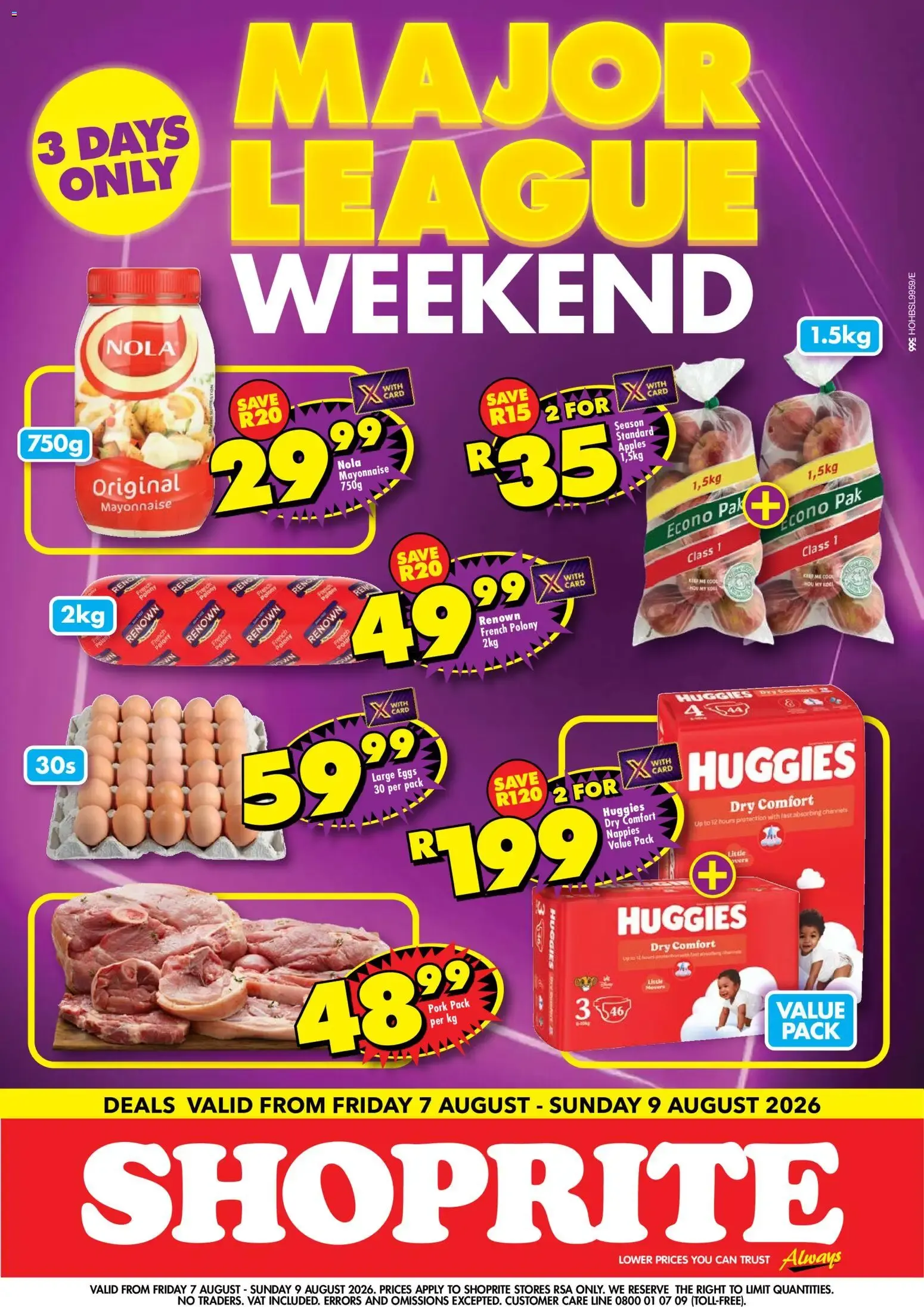 Shoprite Major Weekend Deals (07/08/2026 - 09/08/2026) → Online Catalogue from 7 August to 9 August 2026 - Catalogue Page 1