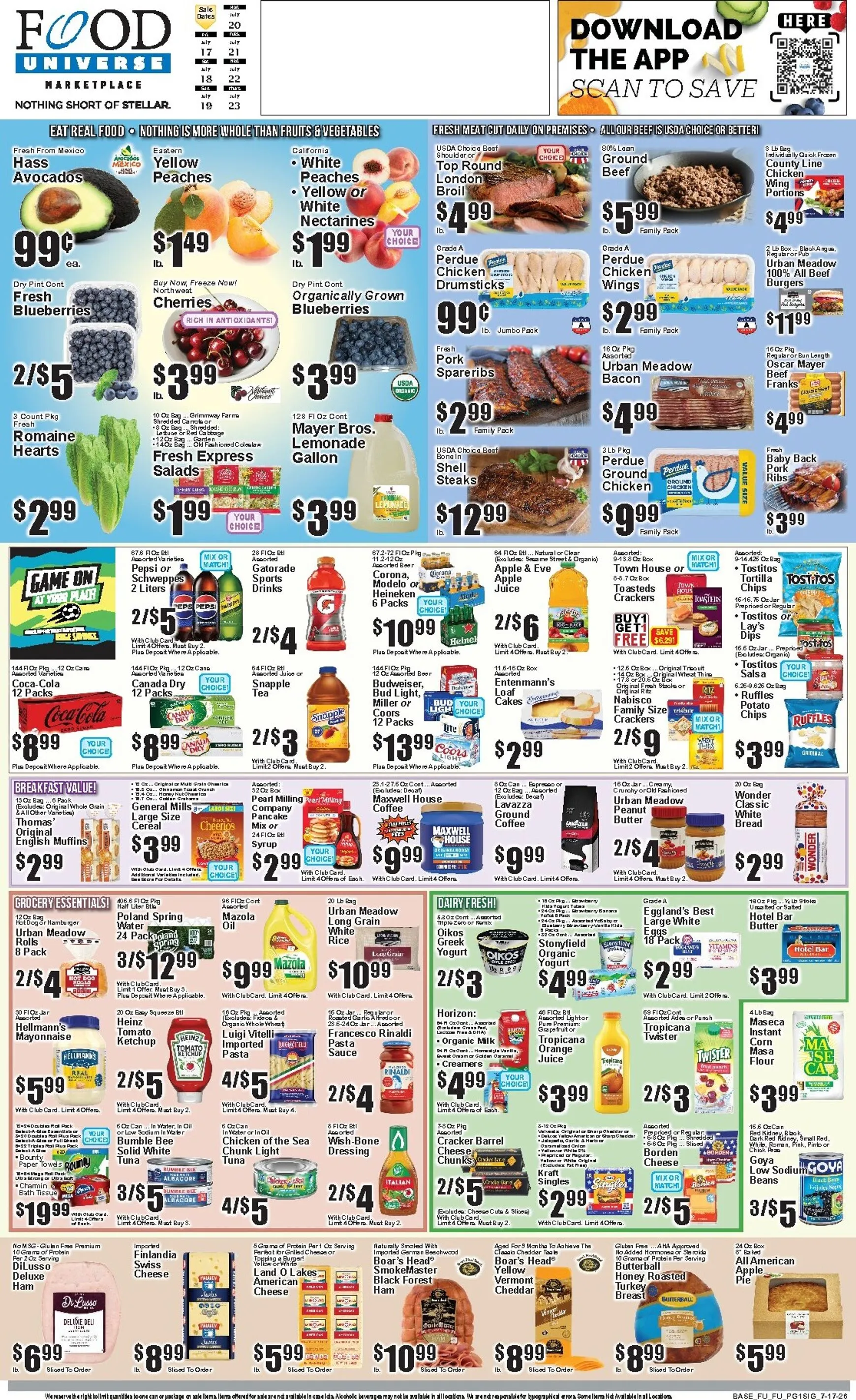 Current Food Universe leaflet valid from Friday 07/17/2026 to Thursday 07/23/2026