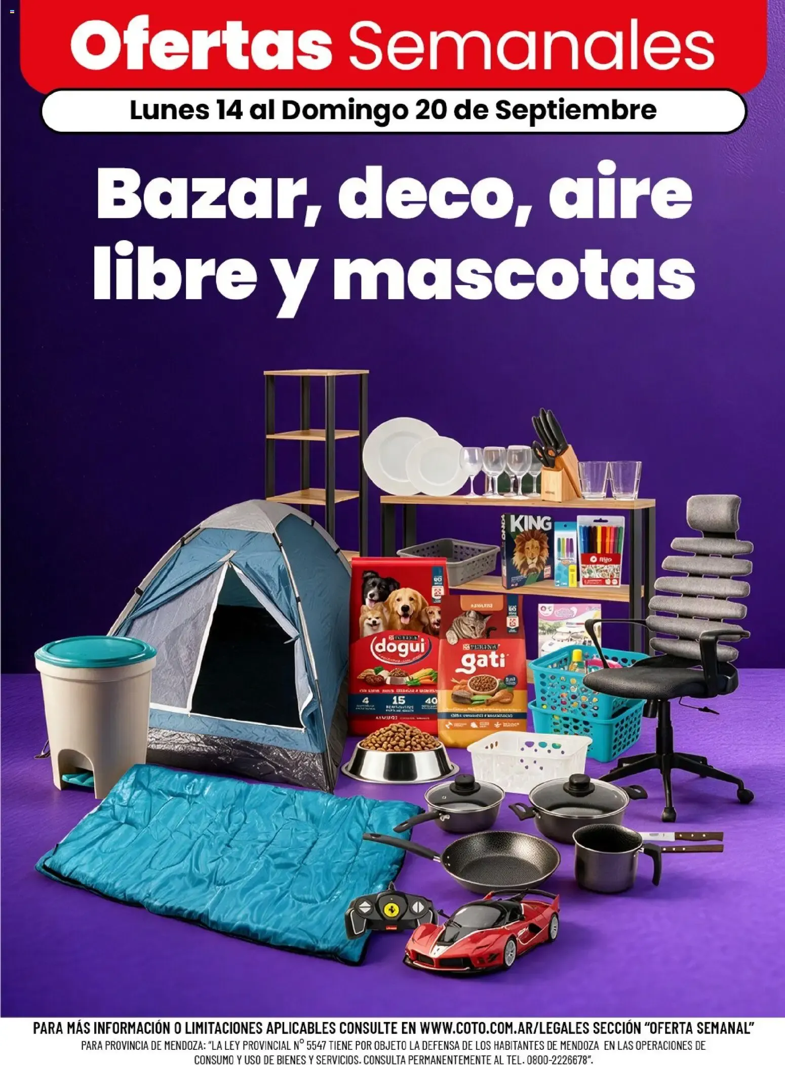 Ofertas de Coto - Bazar, deco, aire libre y mascotas || del 14/09/2026 - 20/09/2026 || Descuentos 14 de septiembre al 20 de septiembre 2026 - Página 1 del catálogo
